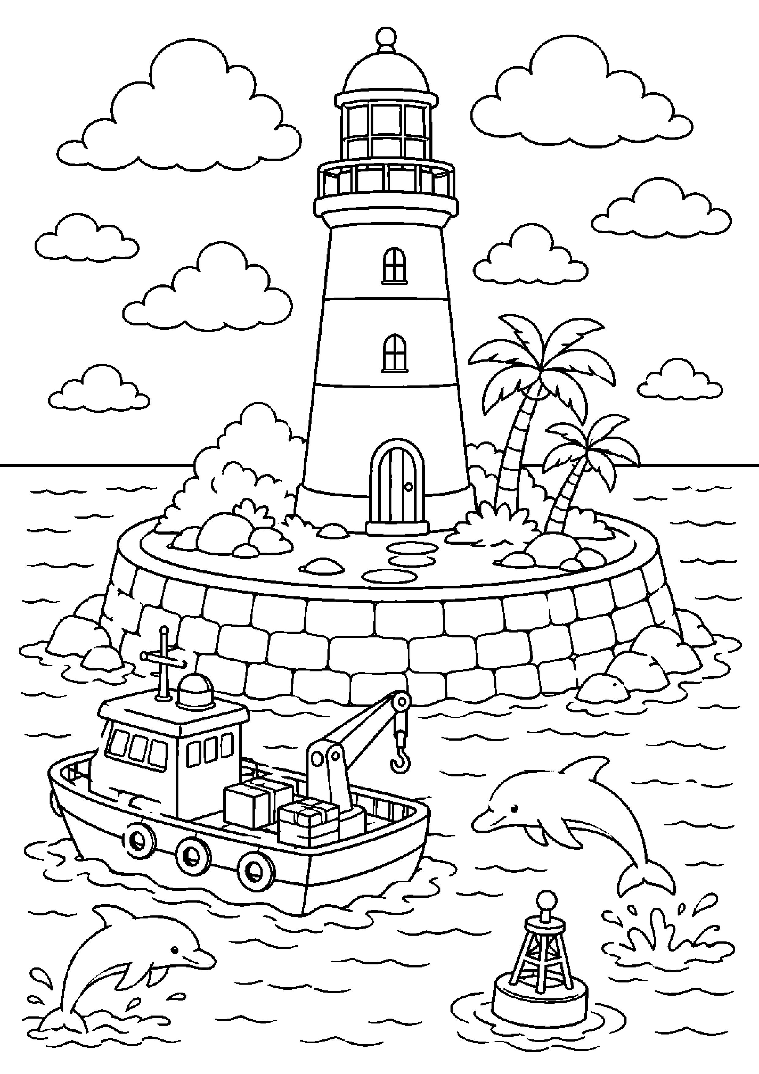 Coloriage phare à imprimer – dessin n°11