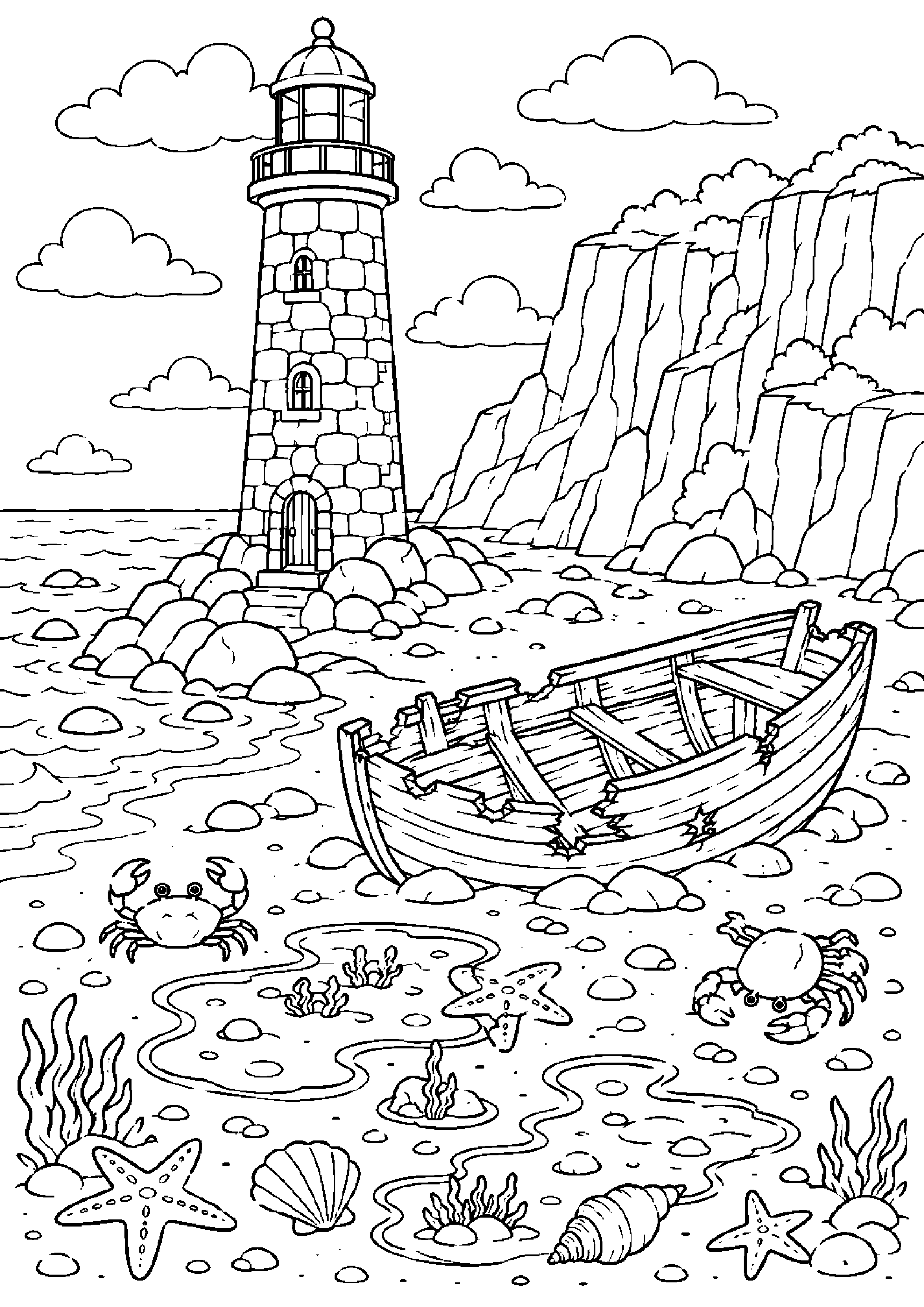 Coloriage phare à imprimer – dessin n°12