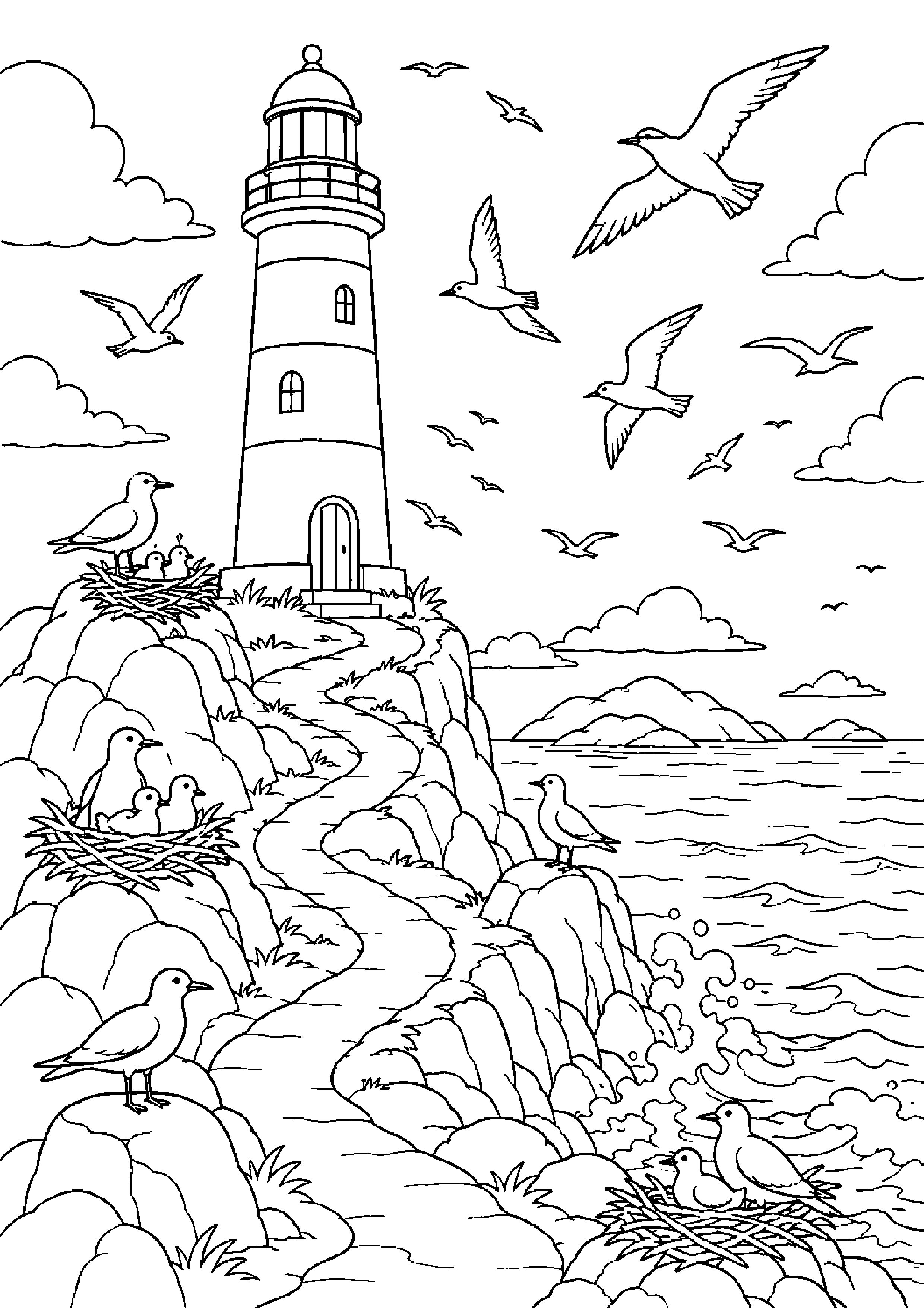 Coloriage phare à imprimer – dessin n°14