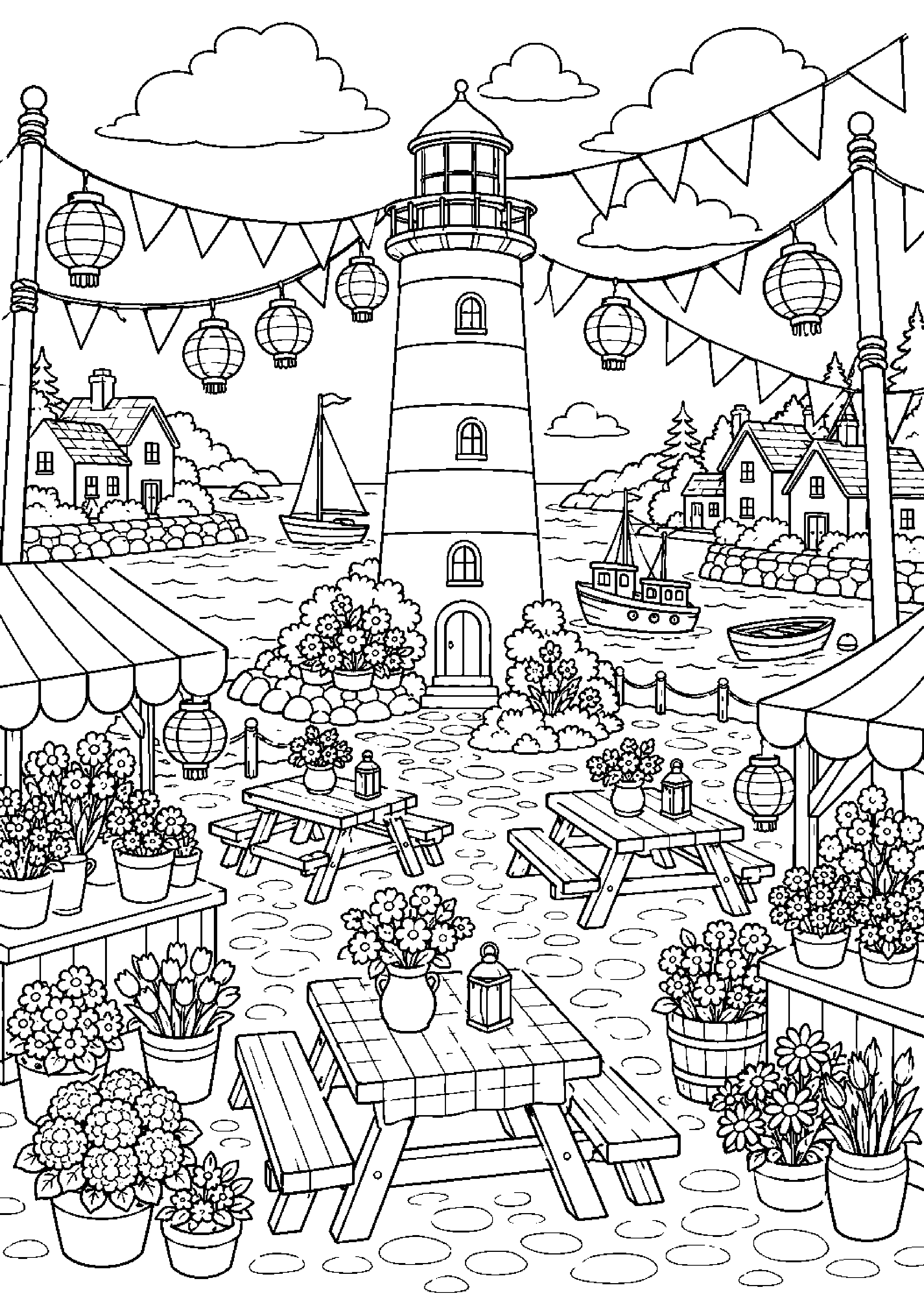 Coloriage phare à imprimer – dessin n°15