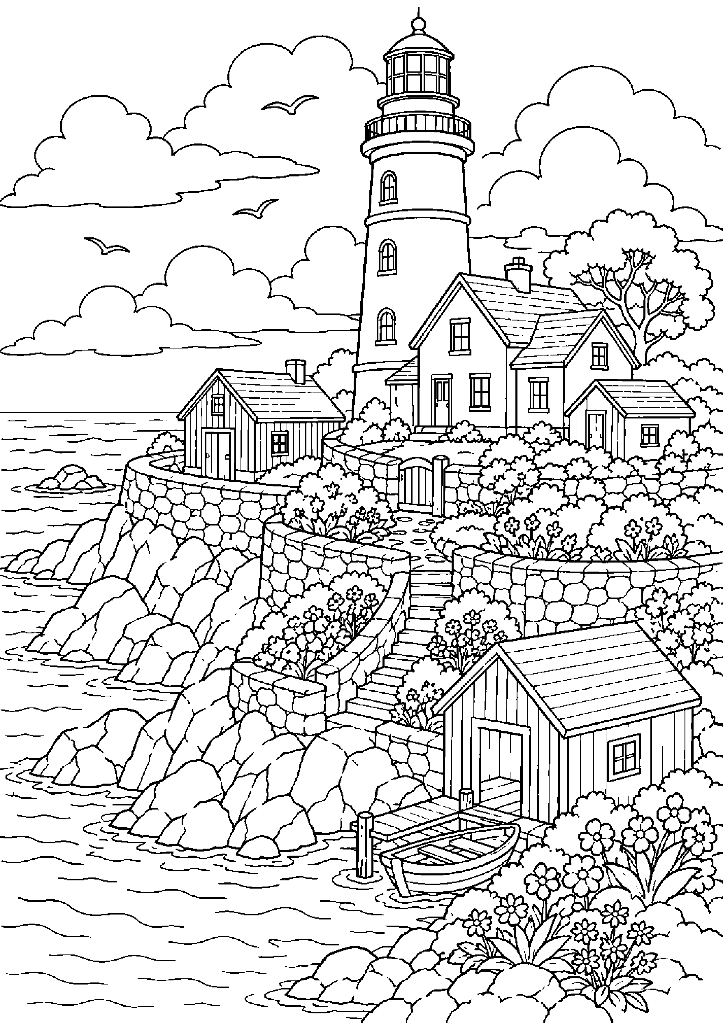 Coloriage phare à imprimer – dessin n°16