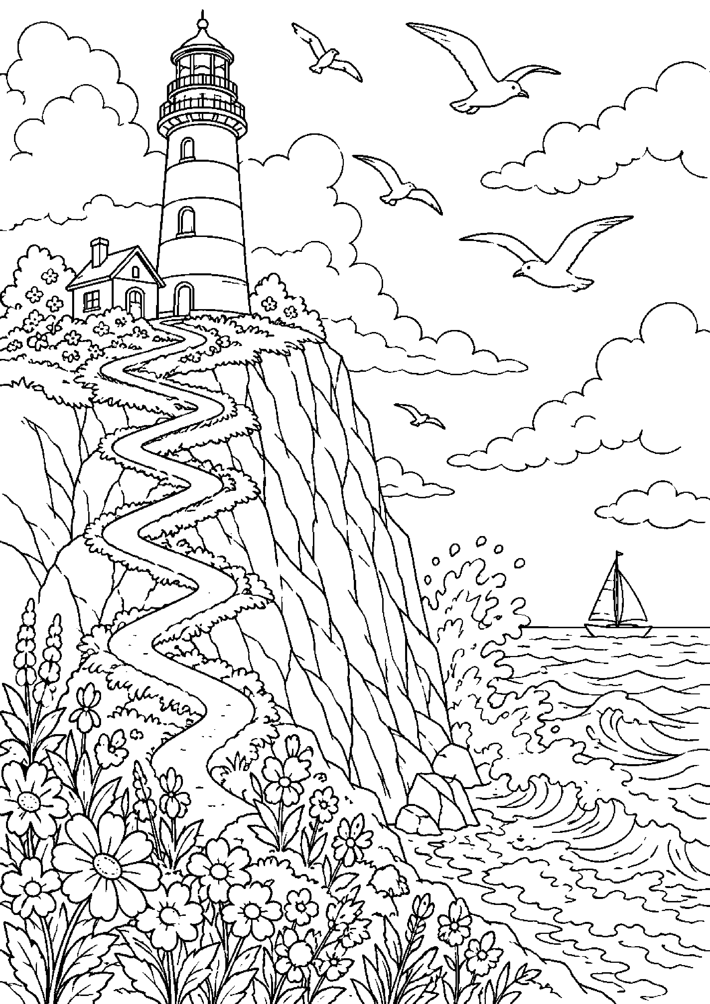 Coloriage phare à imprimer – dessin n°17