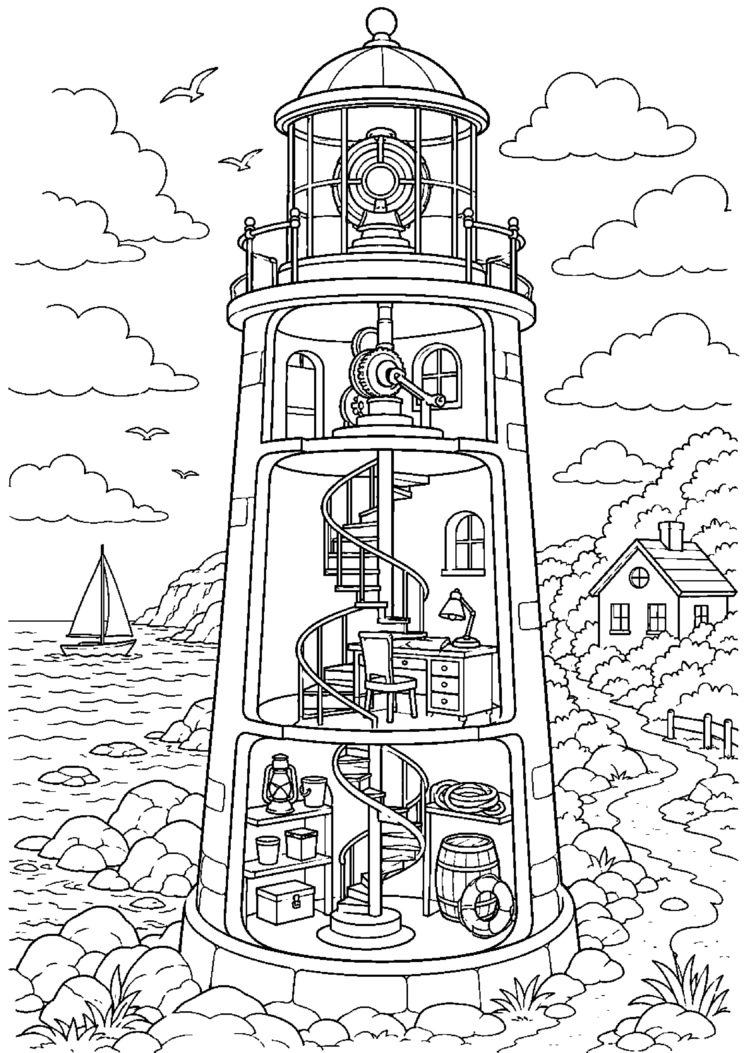 Coloriage phare à imprimer – dessin n°18
