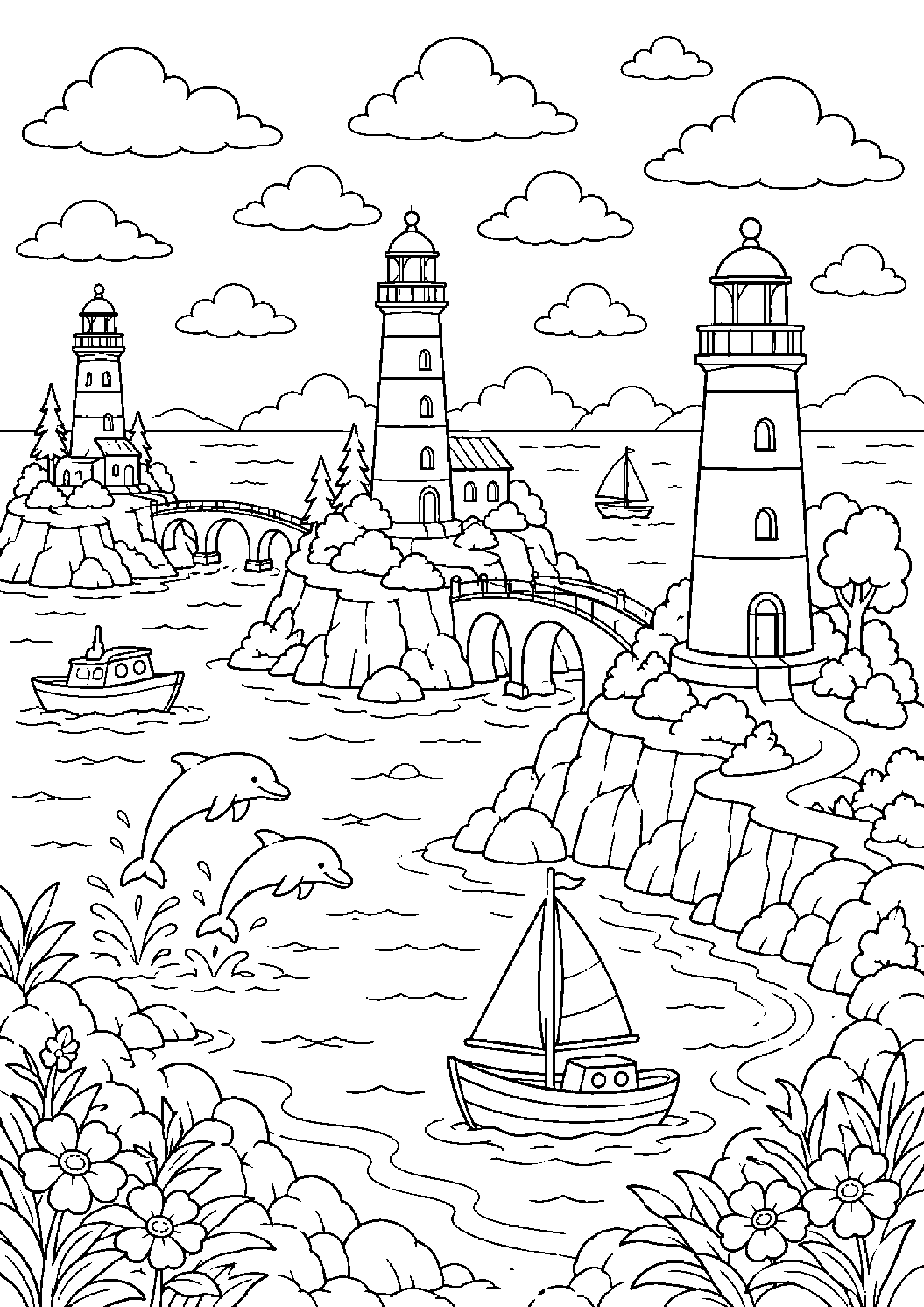 Coloriage phare à imprimer – dessin n°19