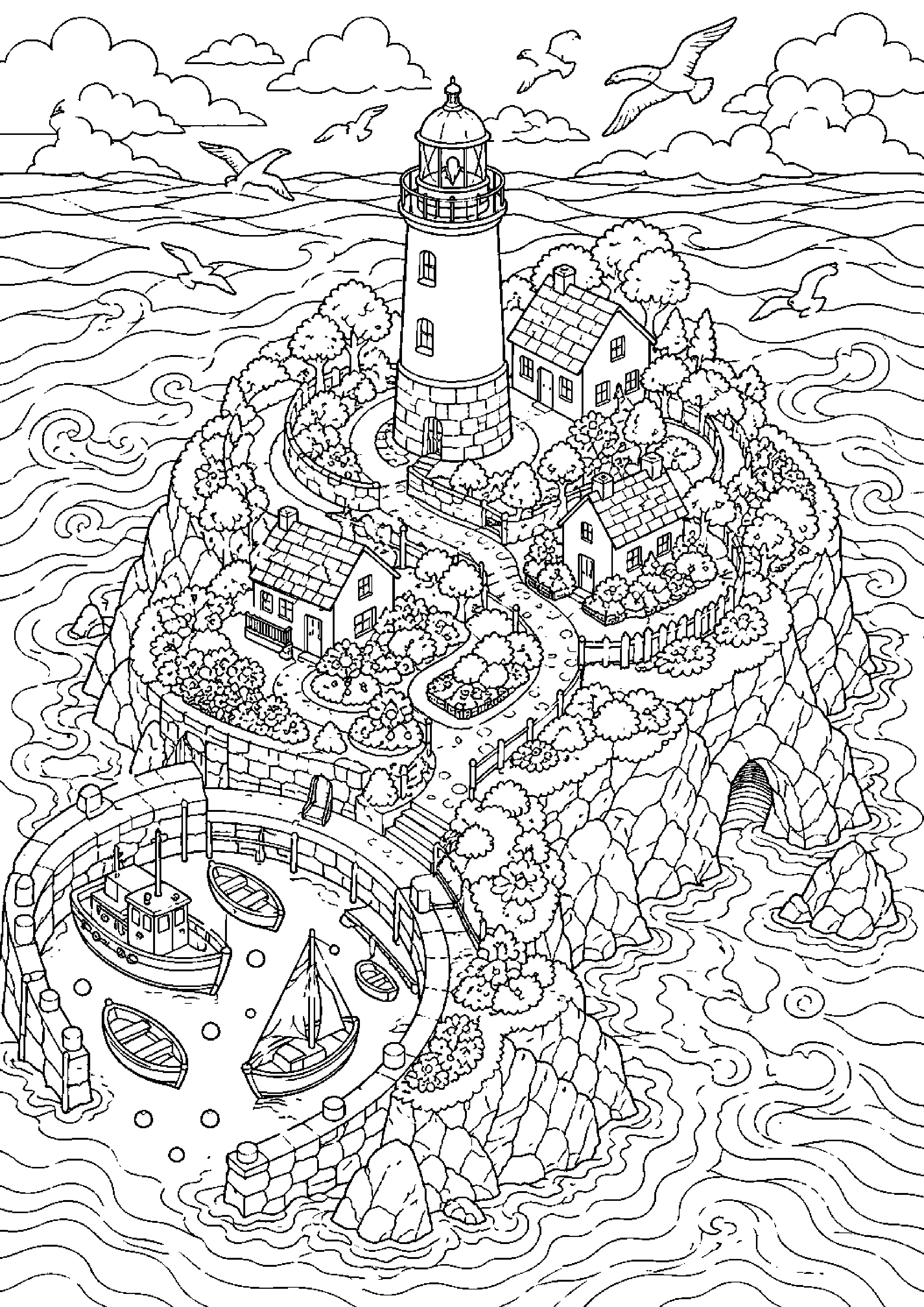 Coloriage phare à imprimer – dessin n°20