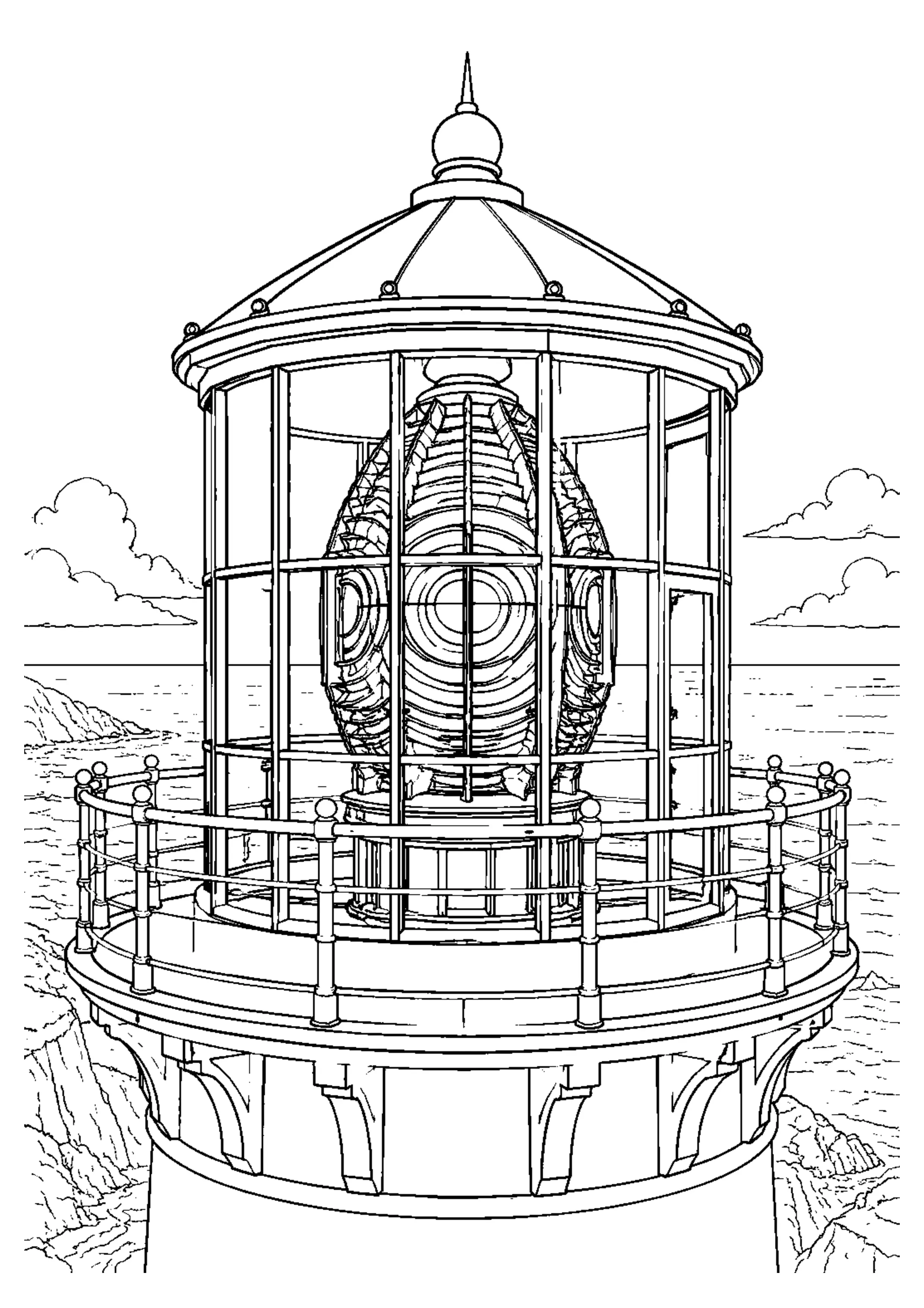 Coloriage Phare au bord de mer à imprimer – dessin 4