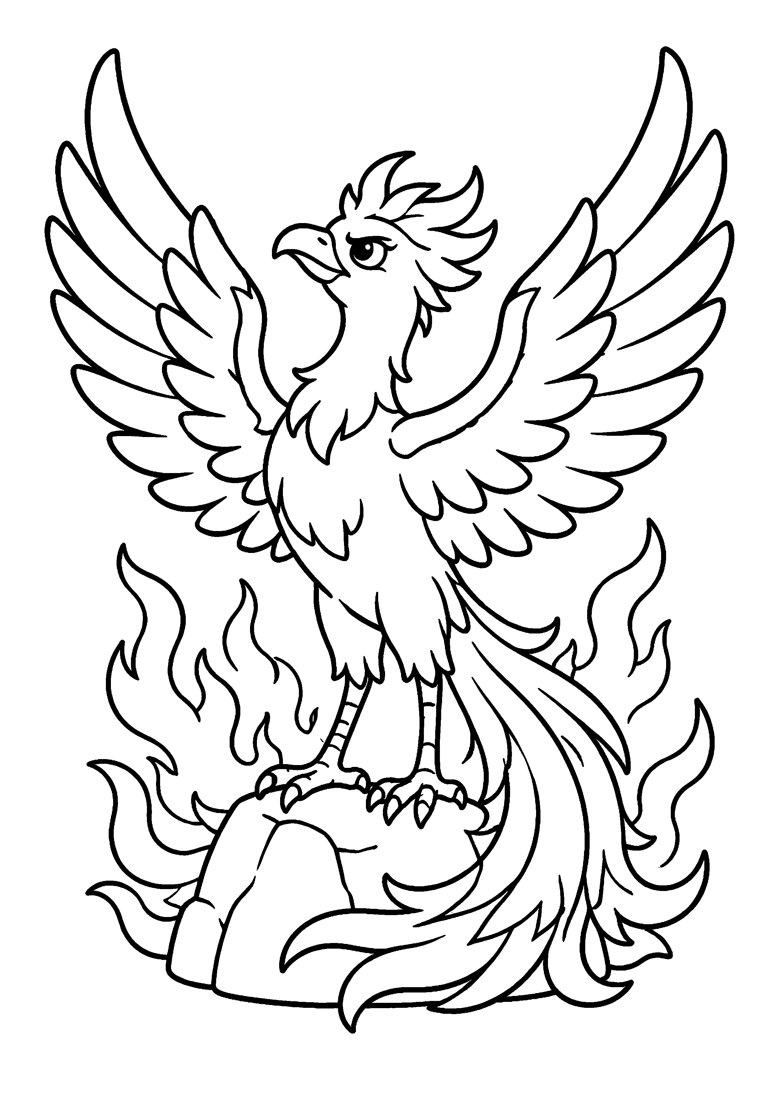 Coloriage Phénix à imprimer – dessin 2