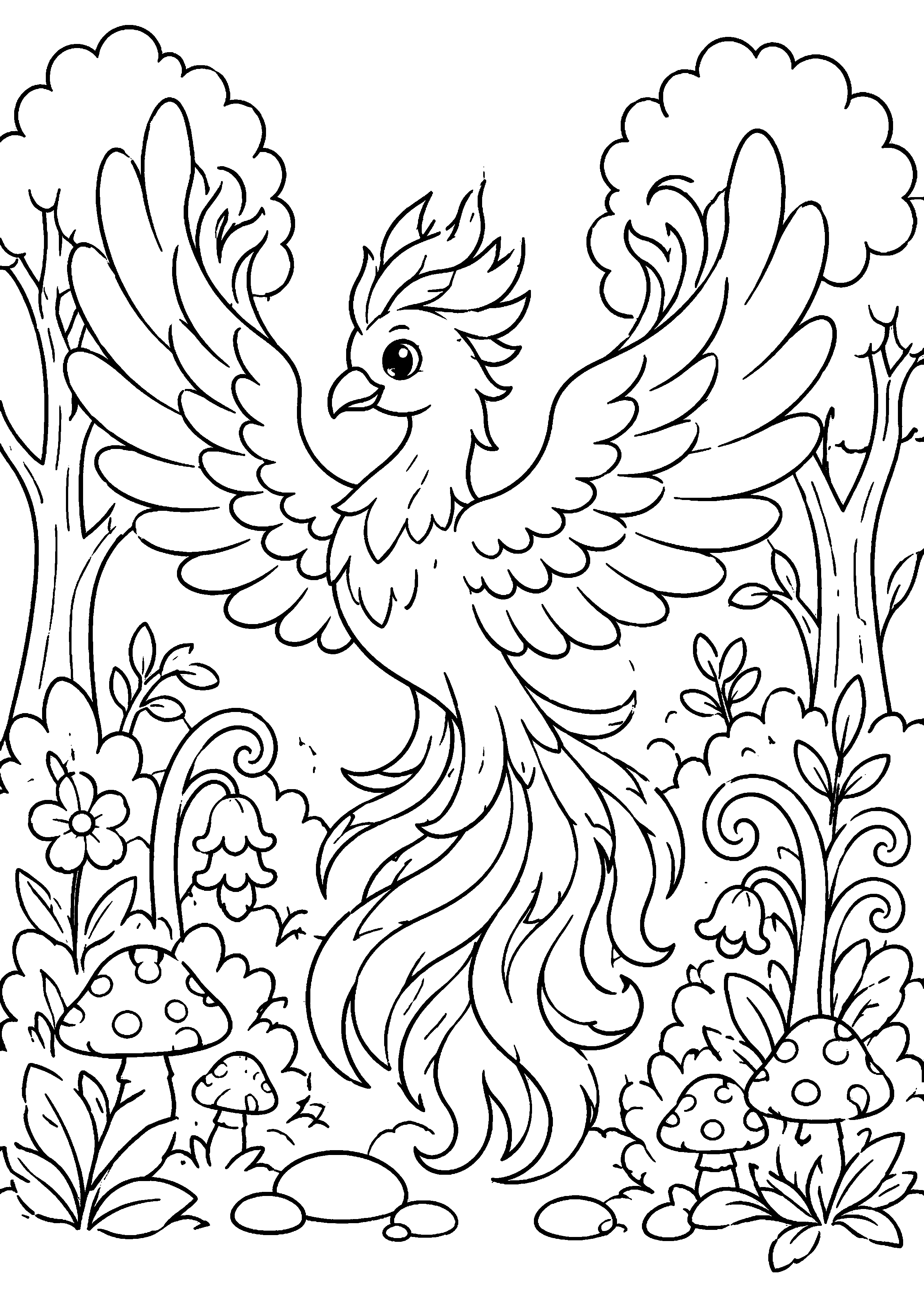 Coloriage Phénix à imprimer – dessin 3