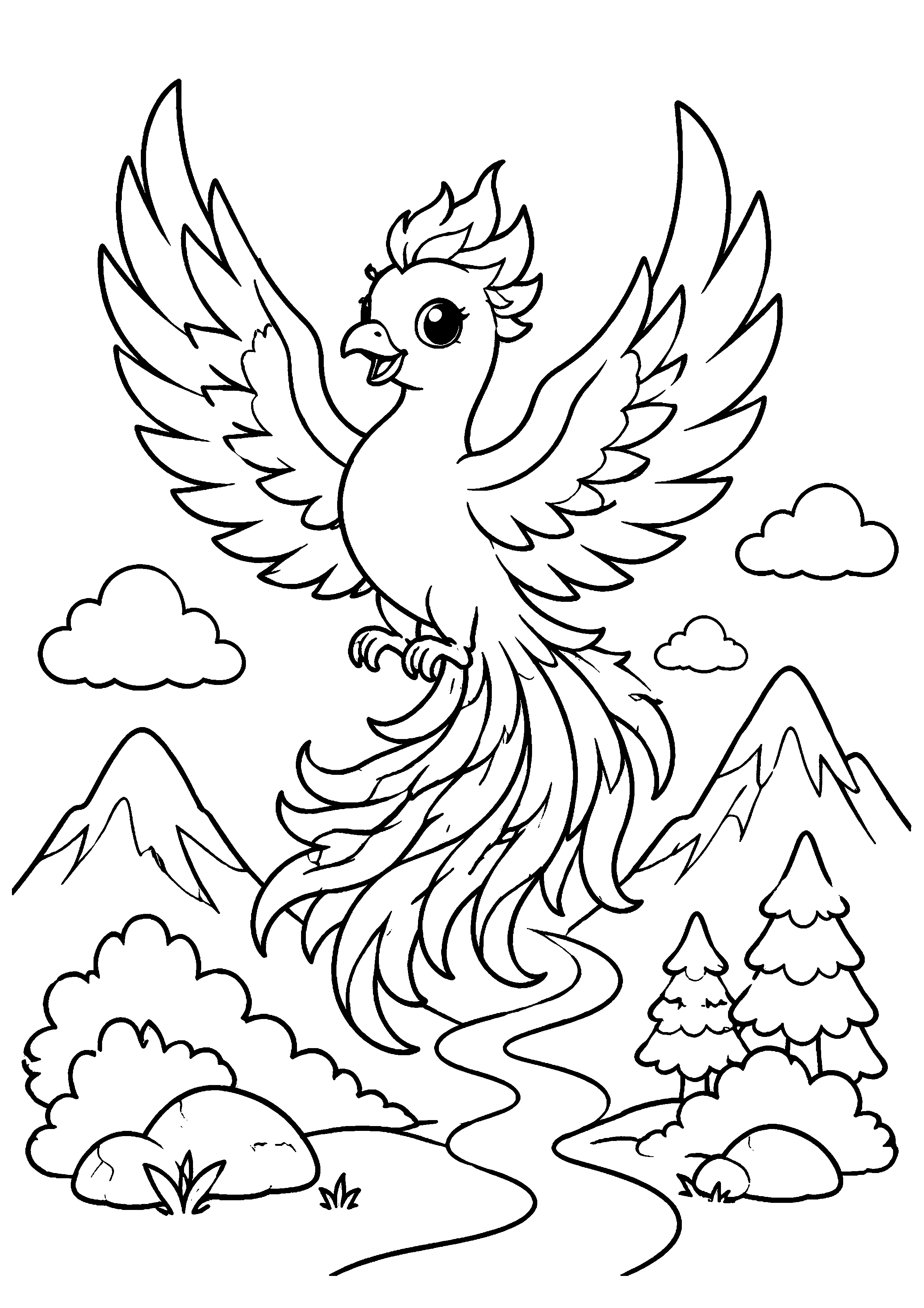 Coloriage Phénix à imprimer – dessin n°7