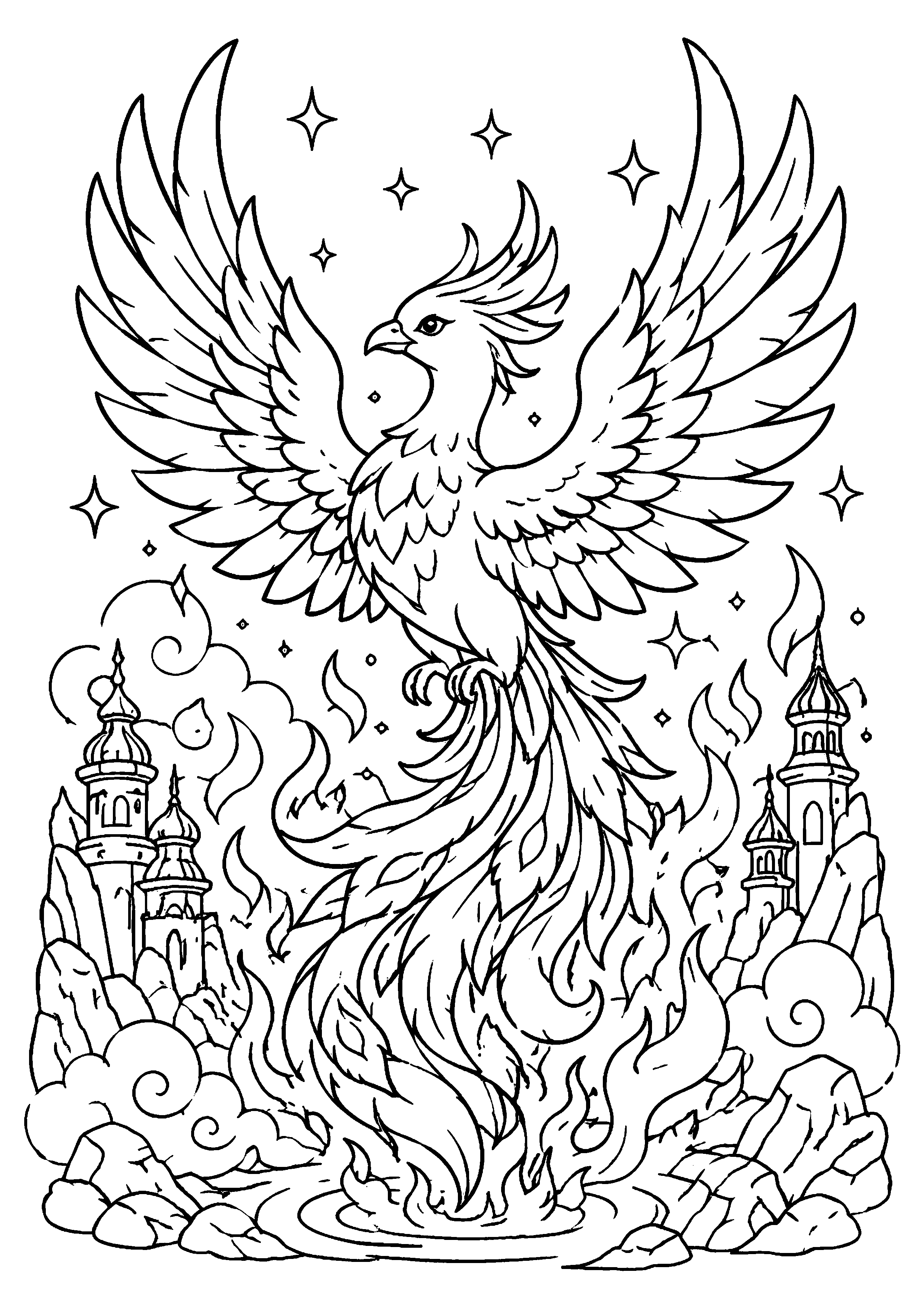 Coloriage Phénix à imprimer – dessin n°8