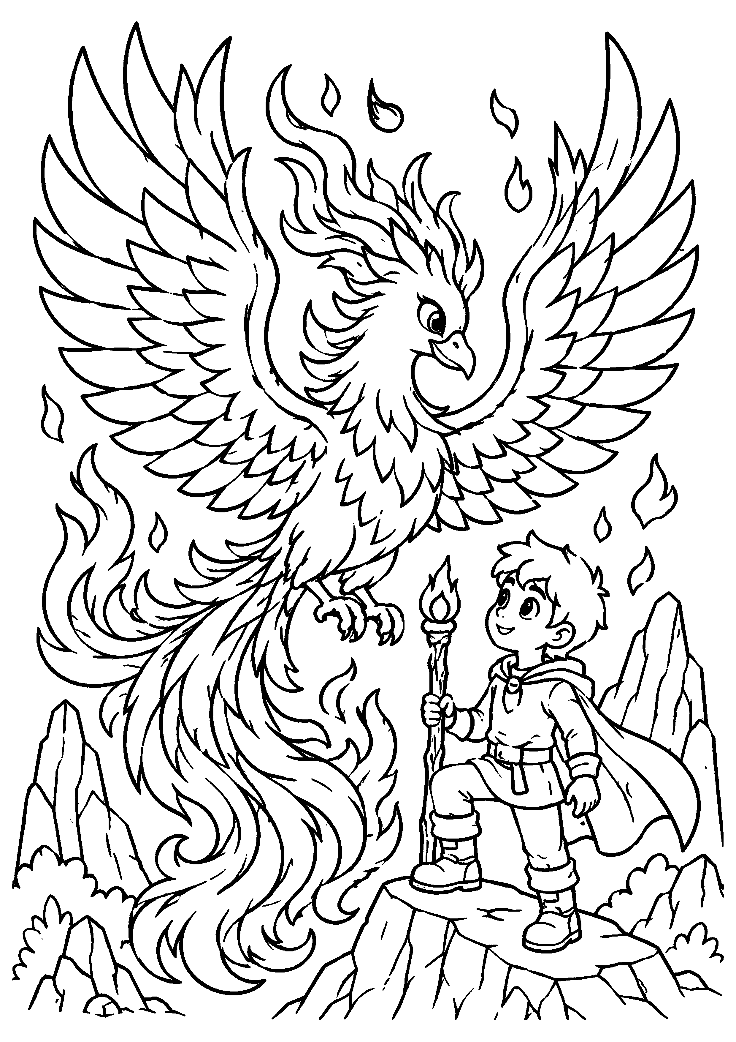 Coloriage Phénix à imprimer – dessin n°11