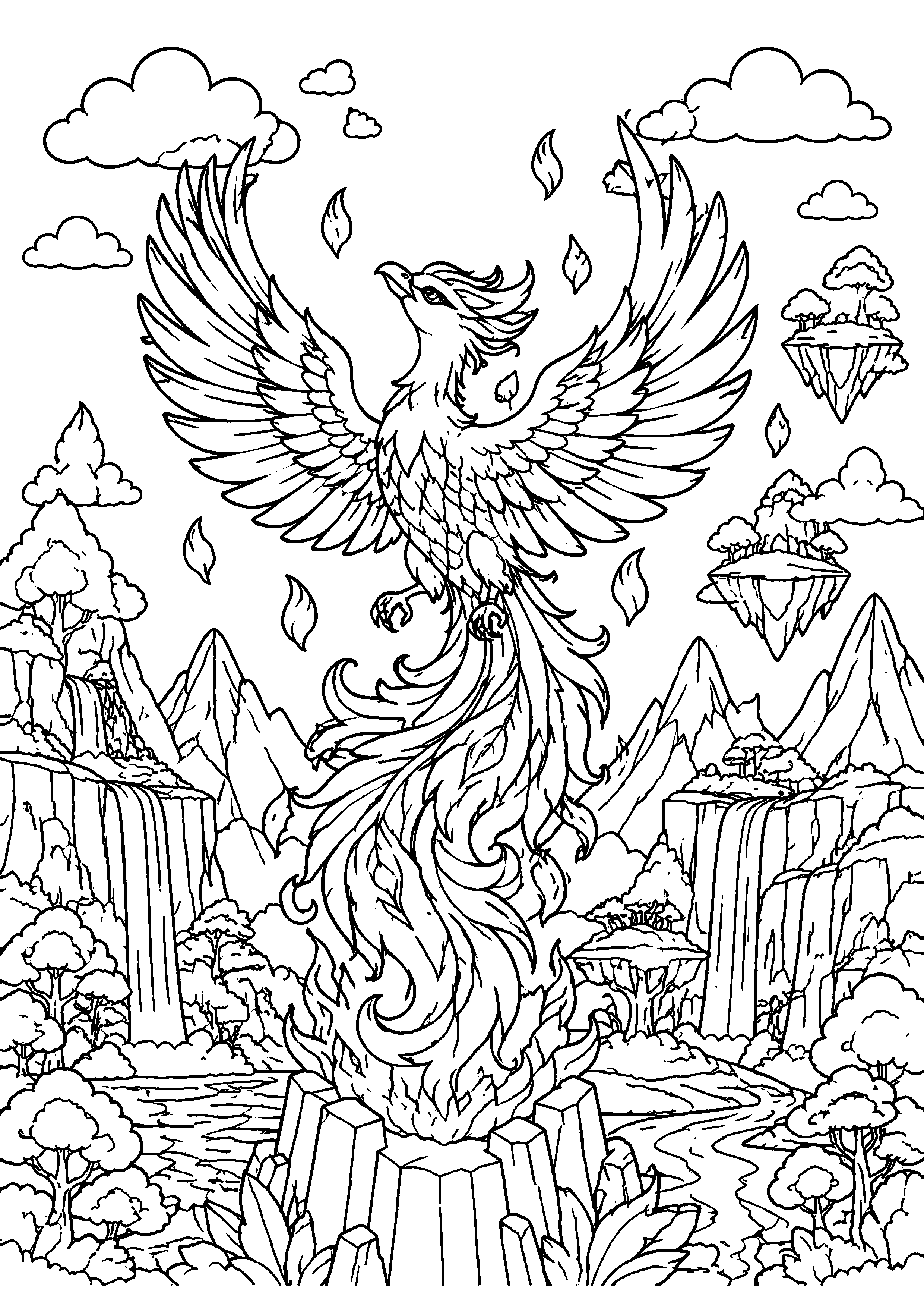 Coloriage Phénix à imprimer – dessin n°13