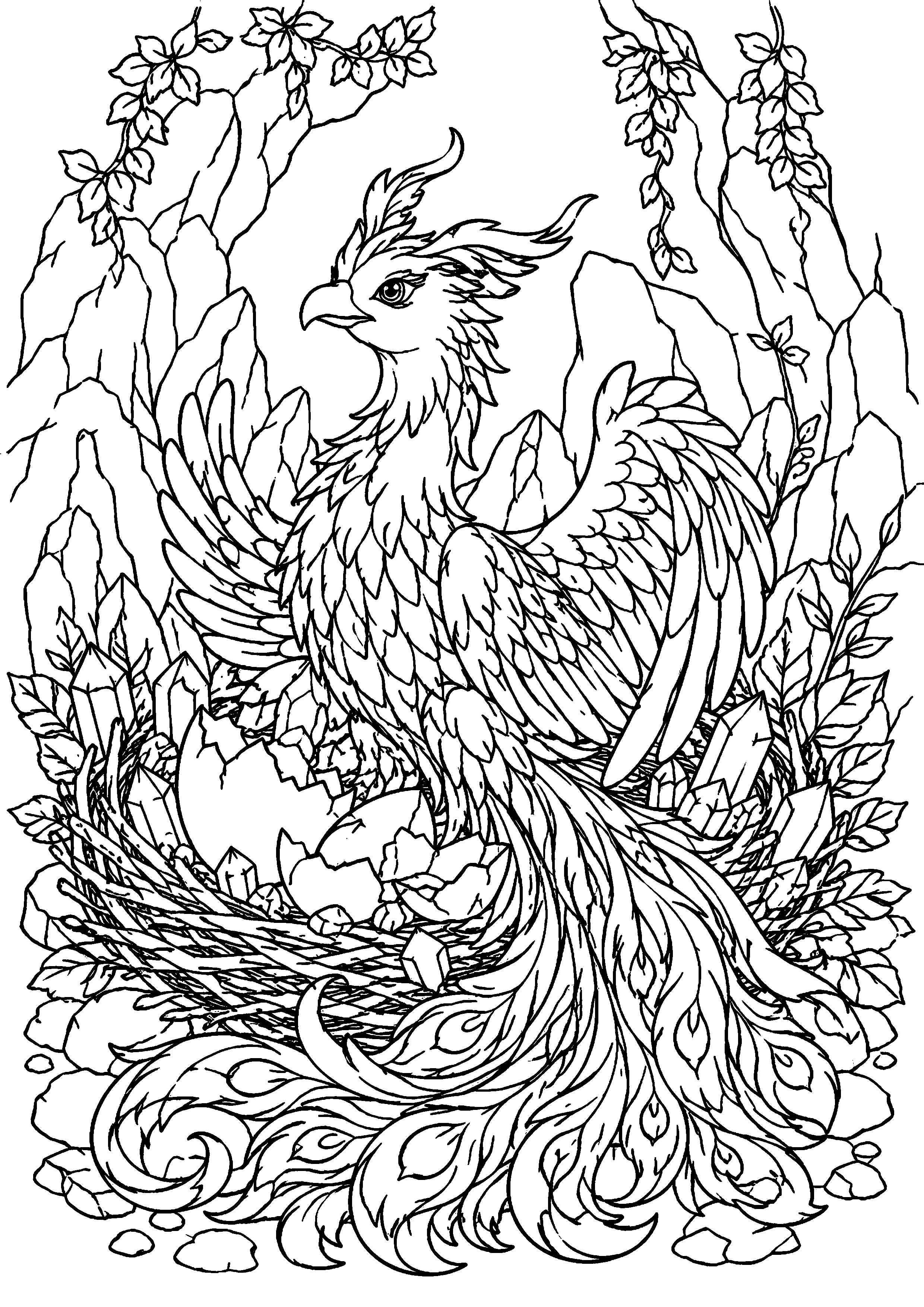 Coloriage Phénix à imprimer – dessin n°16