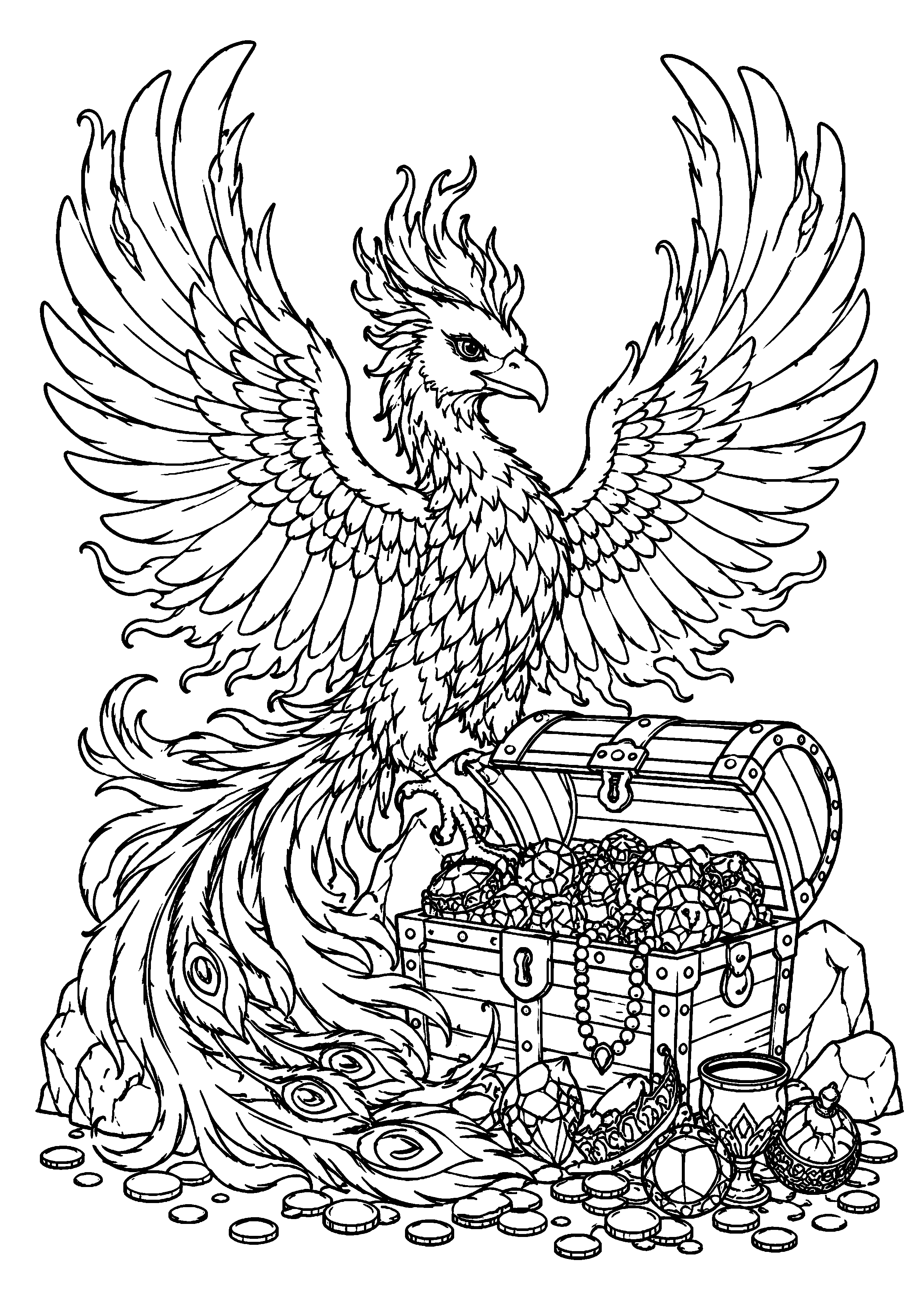 Coloriage Phénix à imprimer – dessin n°17