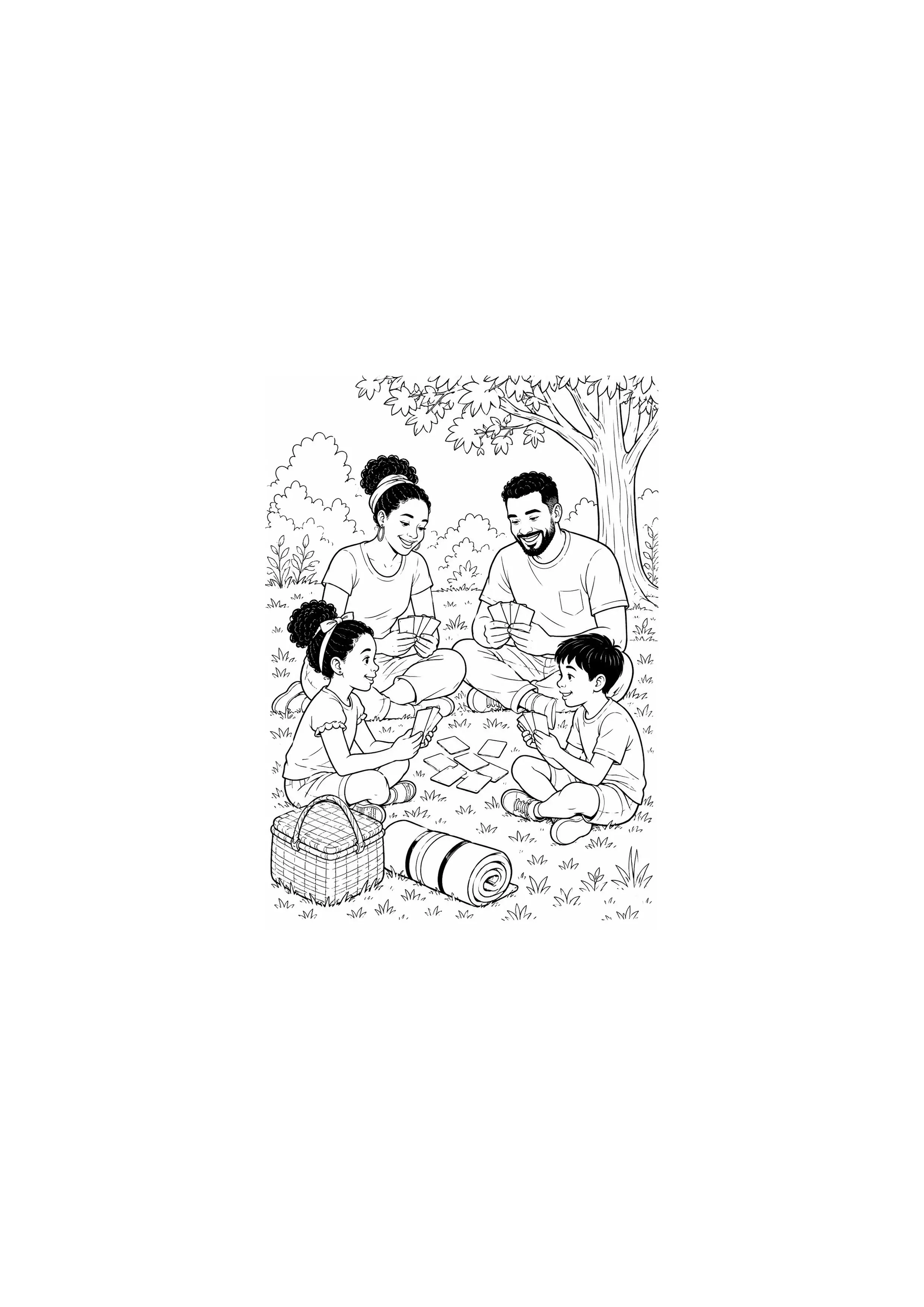 Coloriage Pique-nique en famille à imprimer – dessin n°9