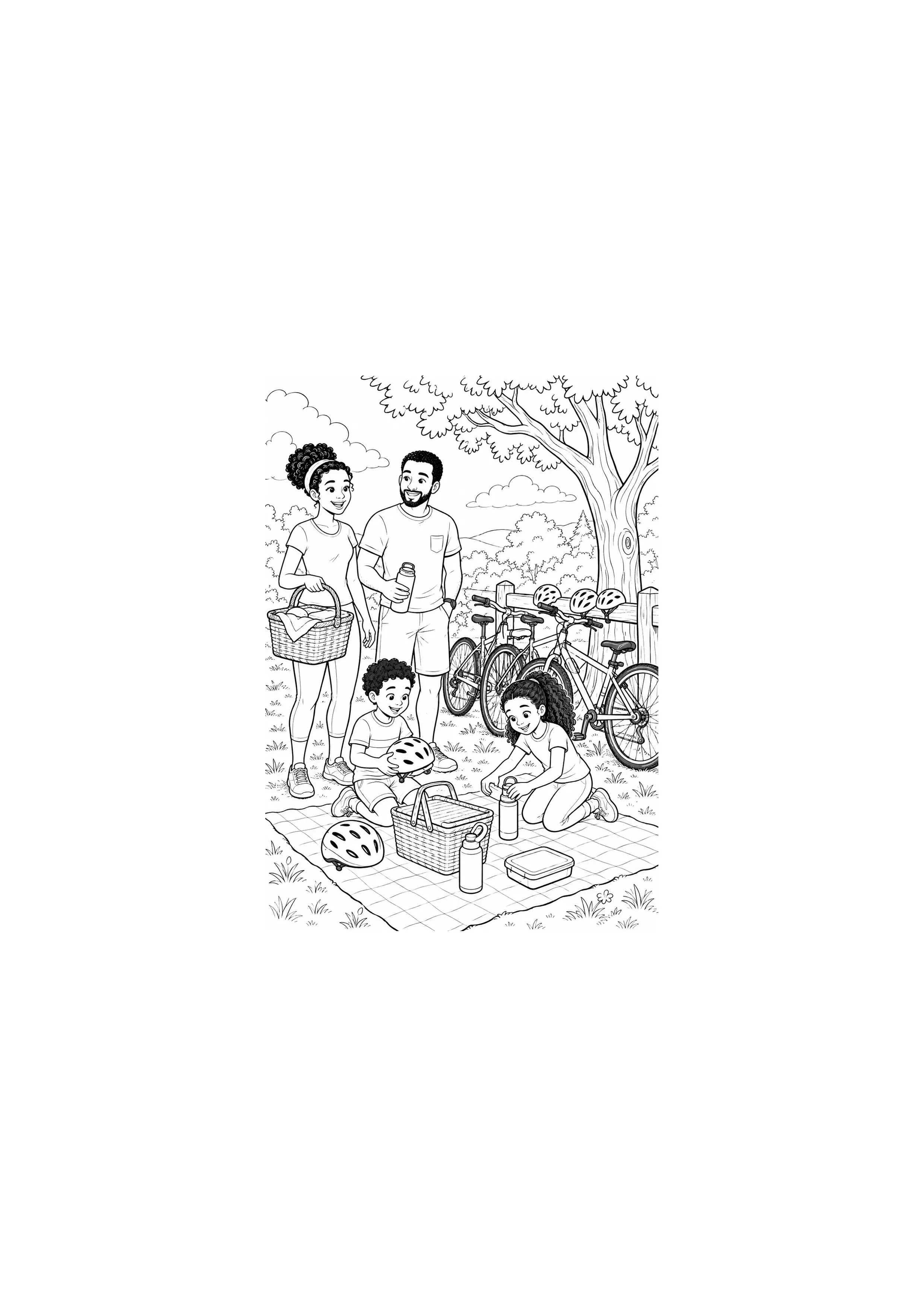 Coloriage Pique-nique en famille à imprimer – dessin n°11
