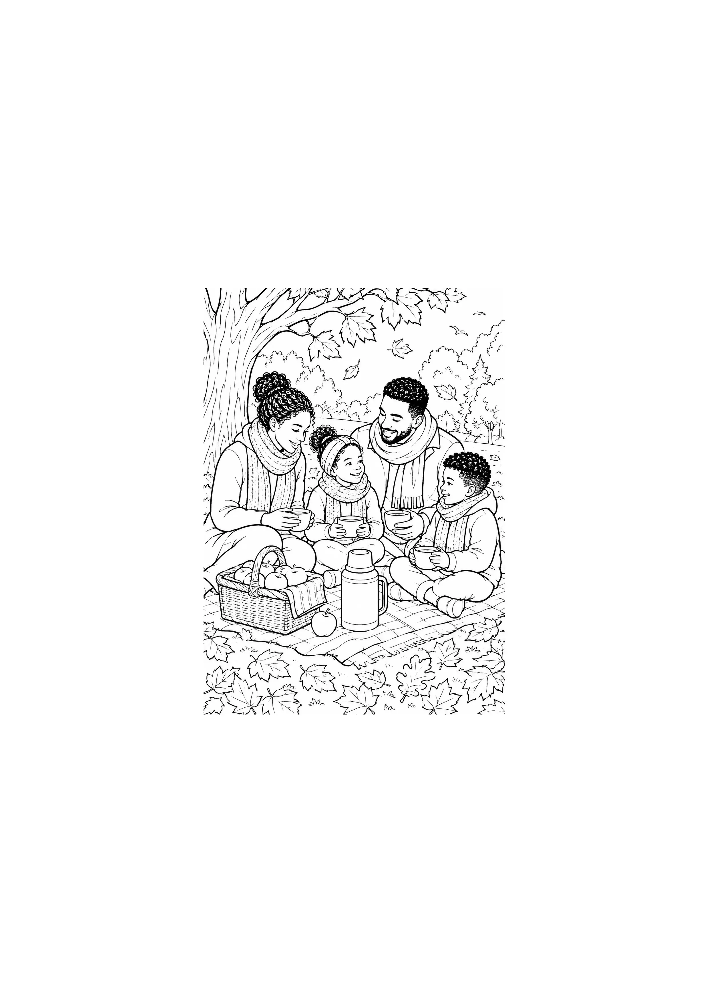 Coloriage Pique-nique en famille à imprimer – dessin n°12