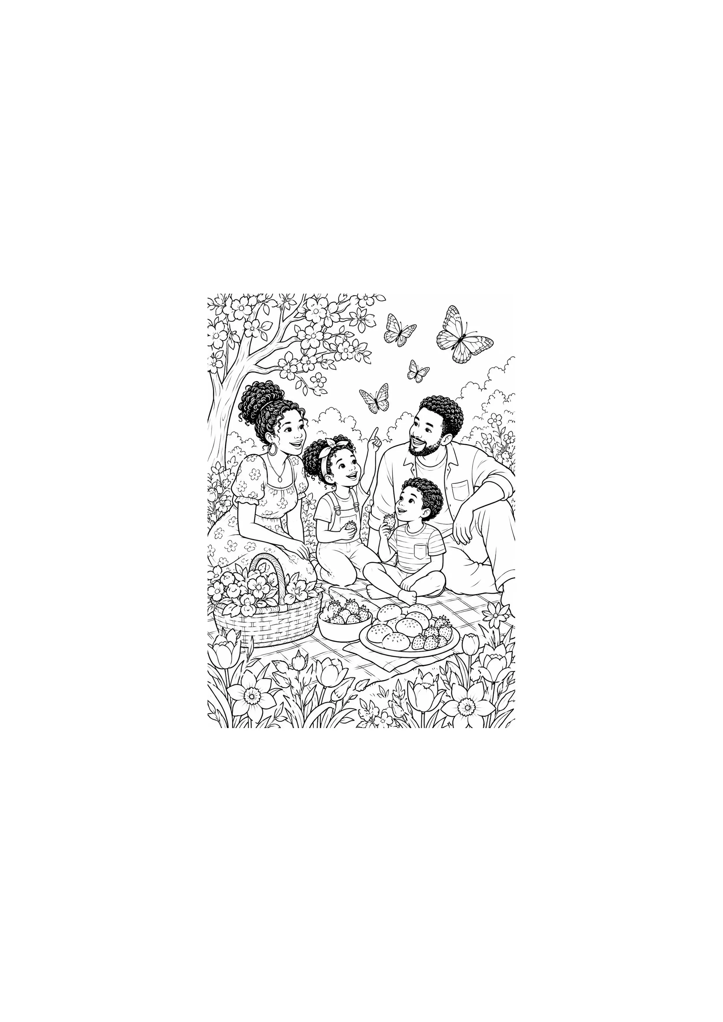 Coloriage Pique-nique en famille à imprimer – dessin n°13