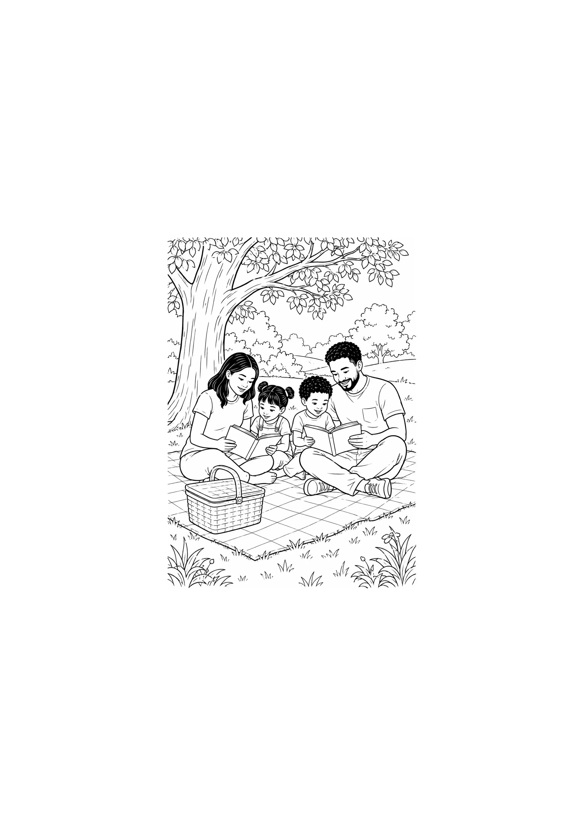 Coloriage Pique-nique en famille à imprimer – dessin n°15