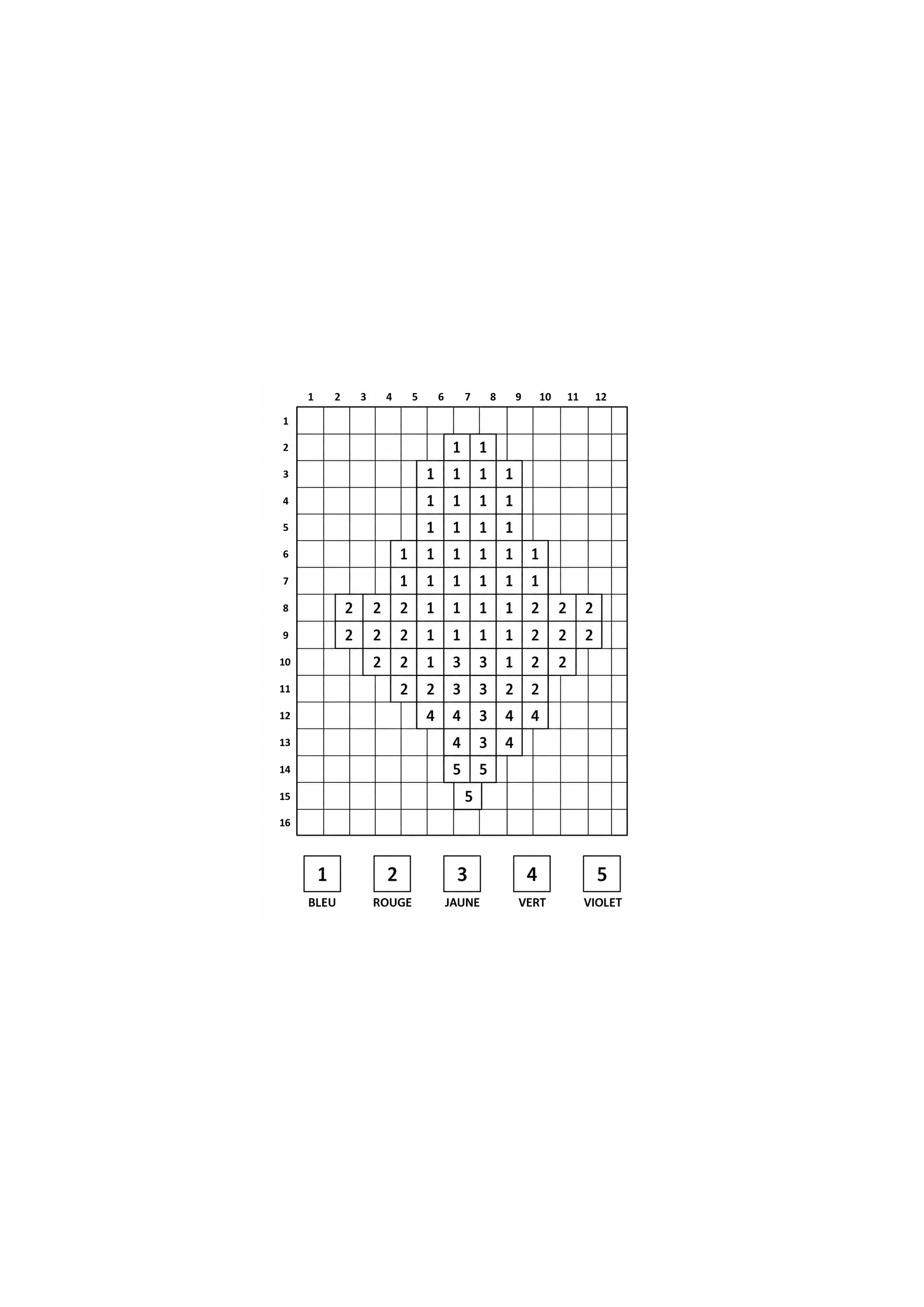 Coloriage fleur pixel à imprimer