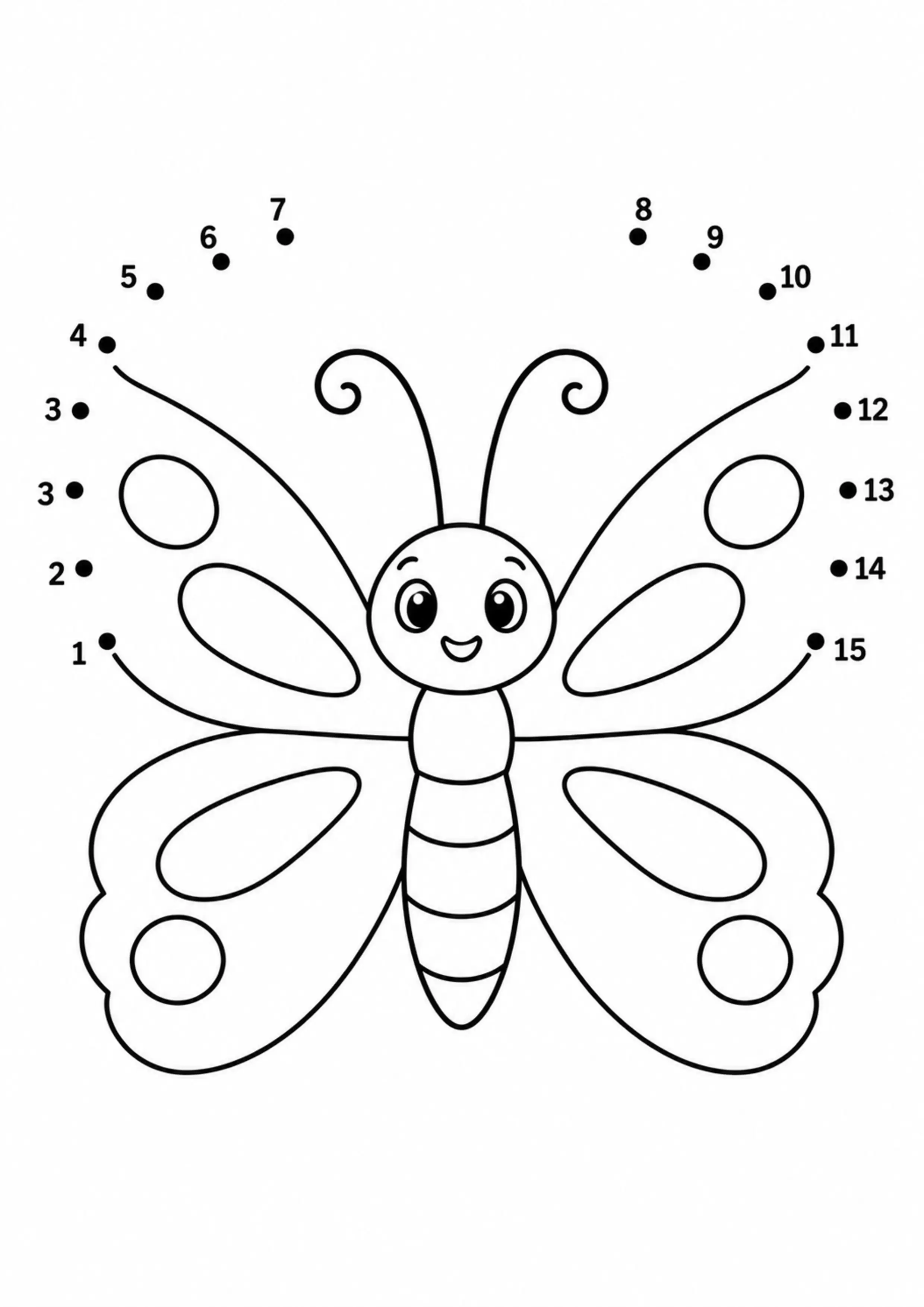 Coloriage papillon 1 à 15 à imprimer
