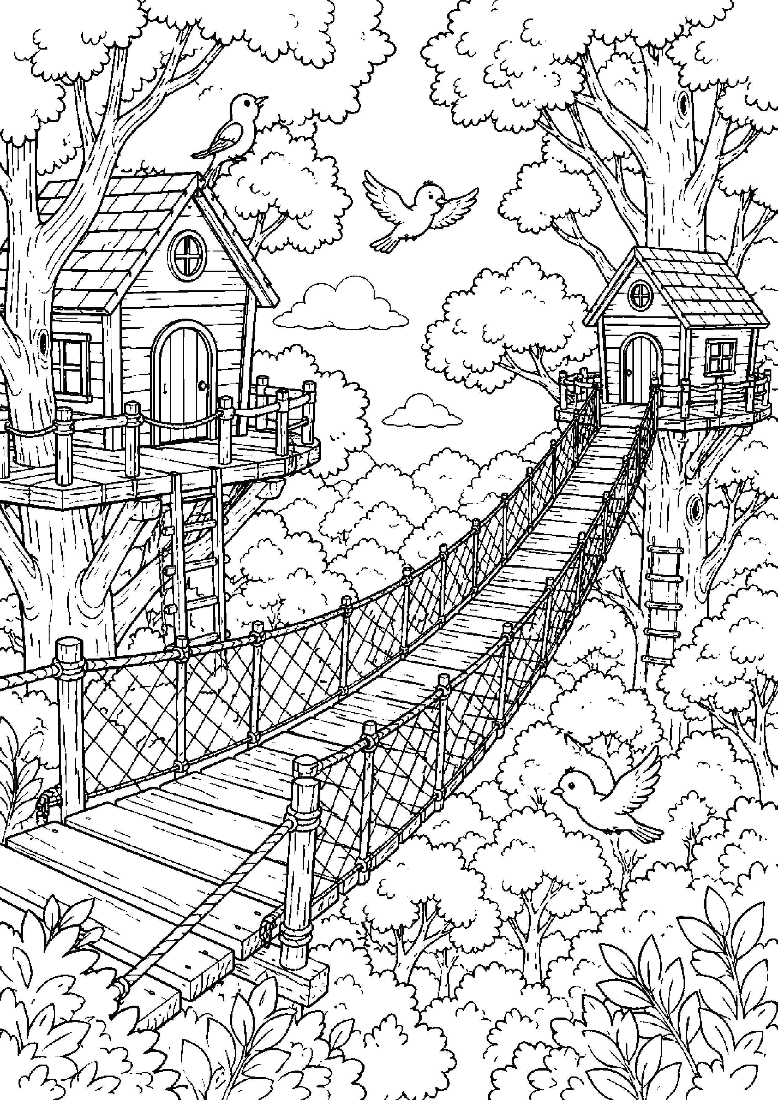 Coloriage pont suspendu à imprimer – dessin n°2