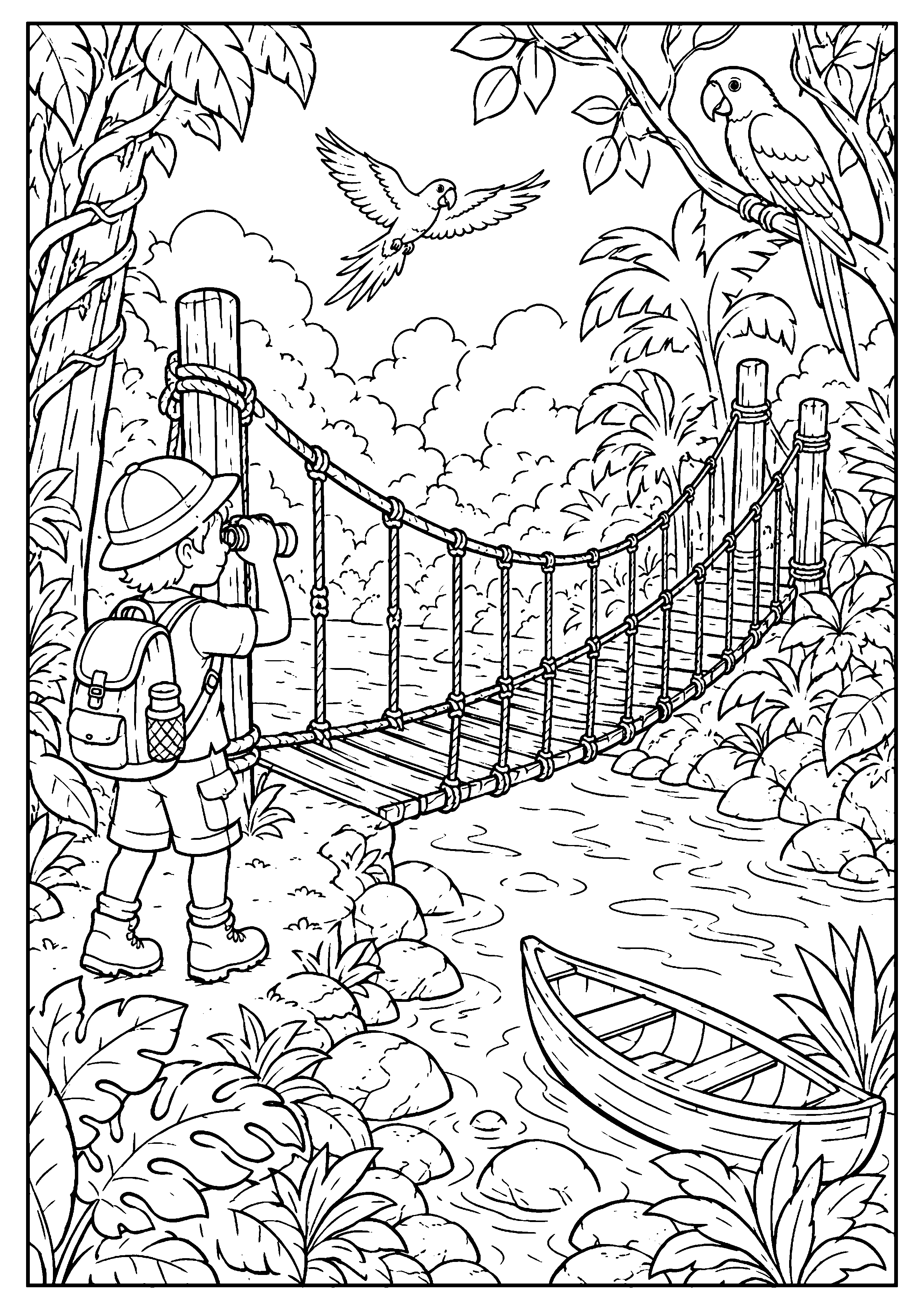 Coloriage pont suspendu à imprimer – dessin n°14