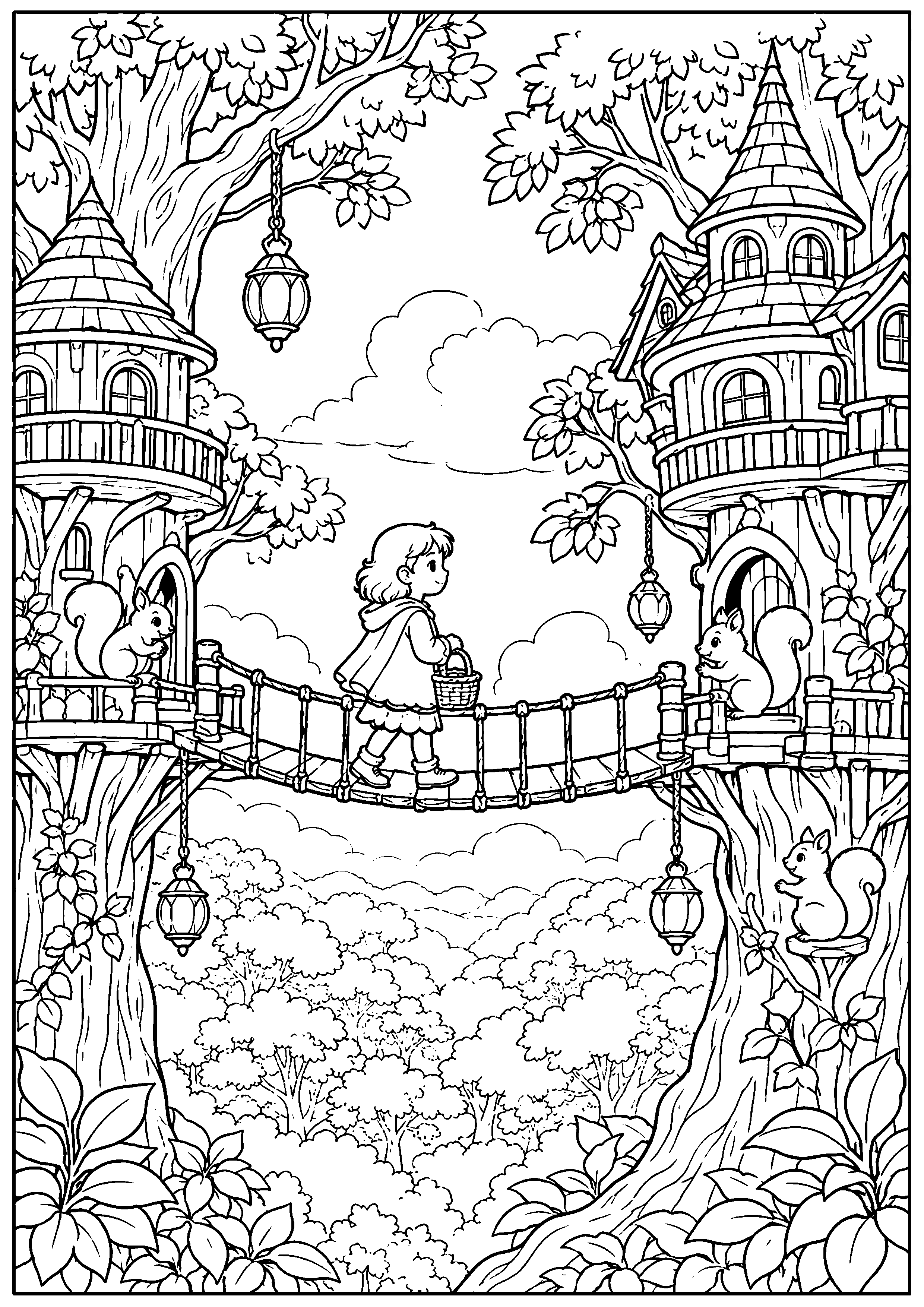 Coloriage pont suspendu à imprimer – dessin n°15
