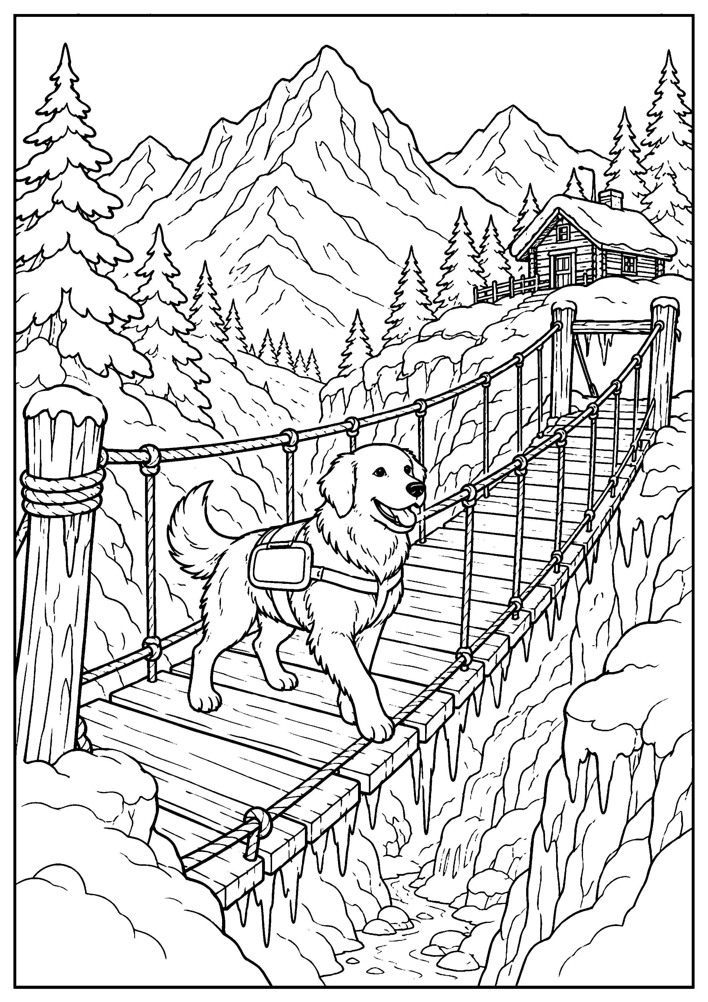 Coloriage pont suspendu à imprimer – dessin n°16