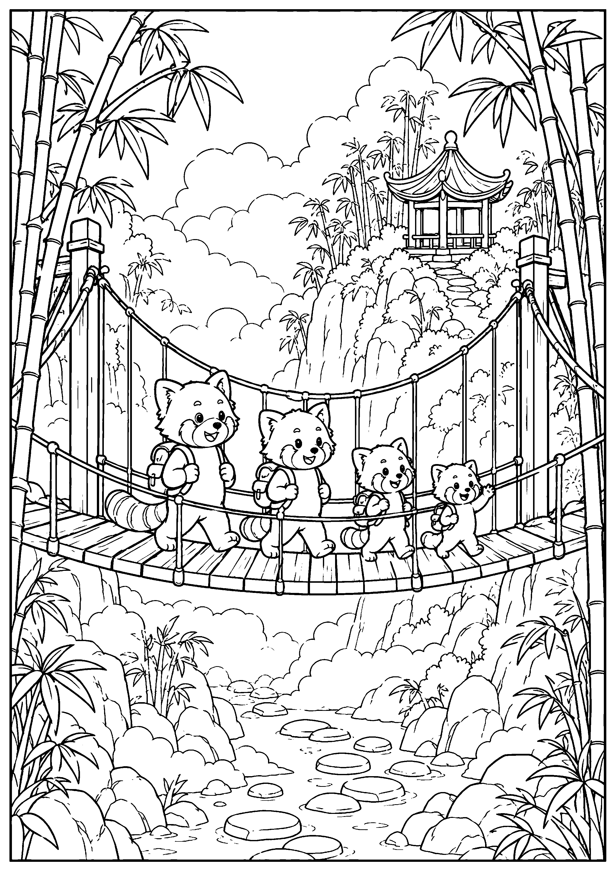 Coloriage pont suspendu à imprimer – dessin n°19