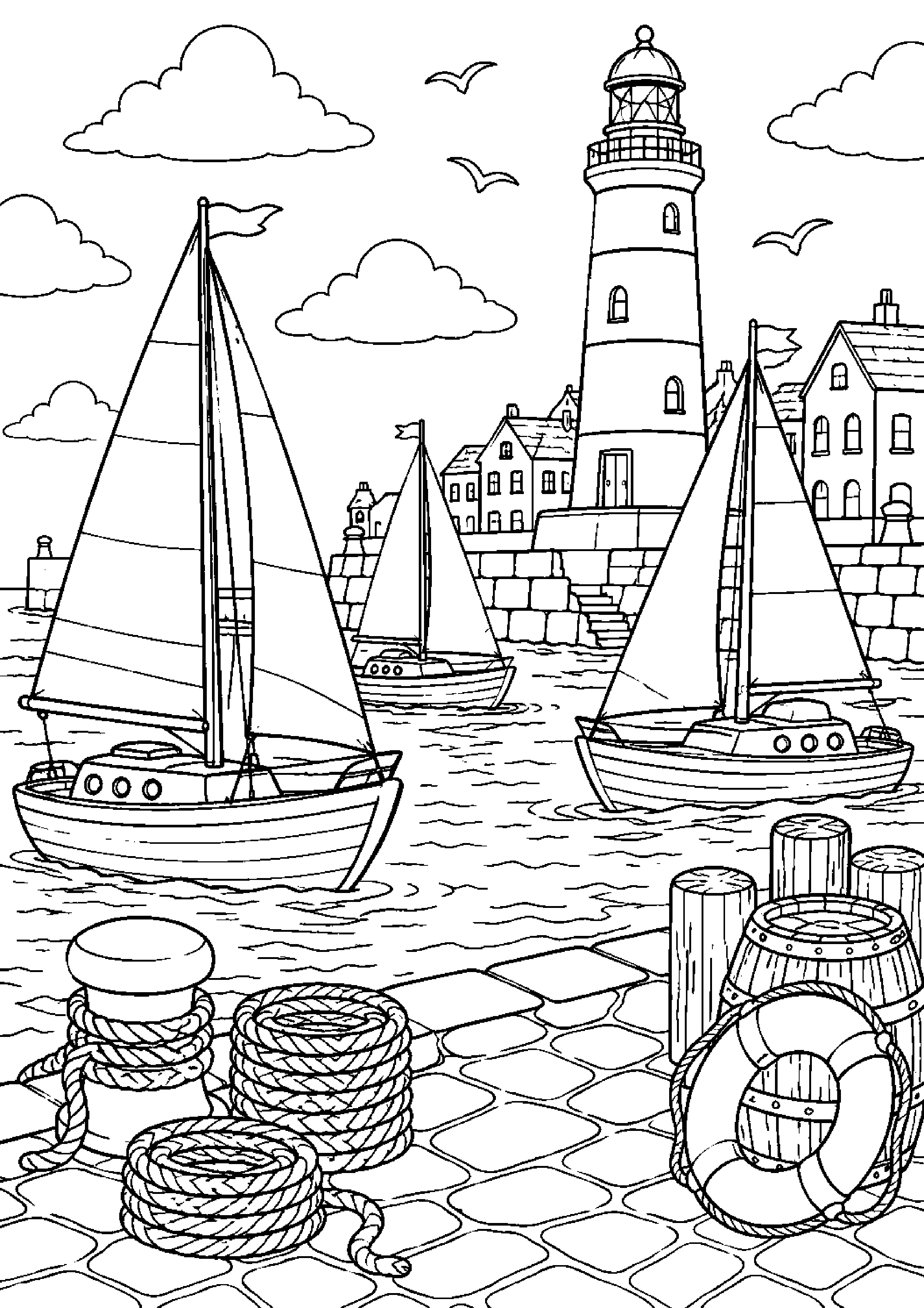 Coloriage port à imprimer – dessin n°2