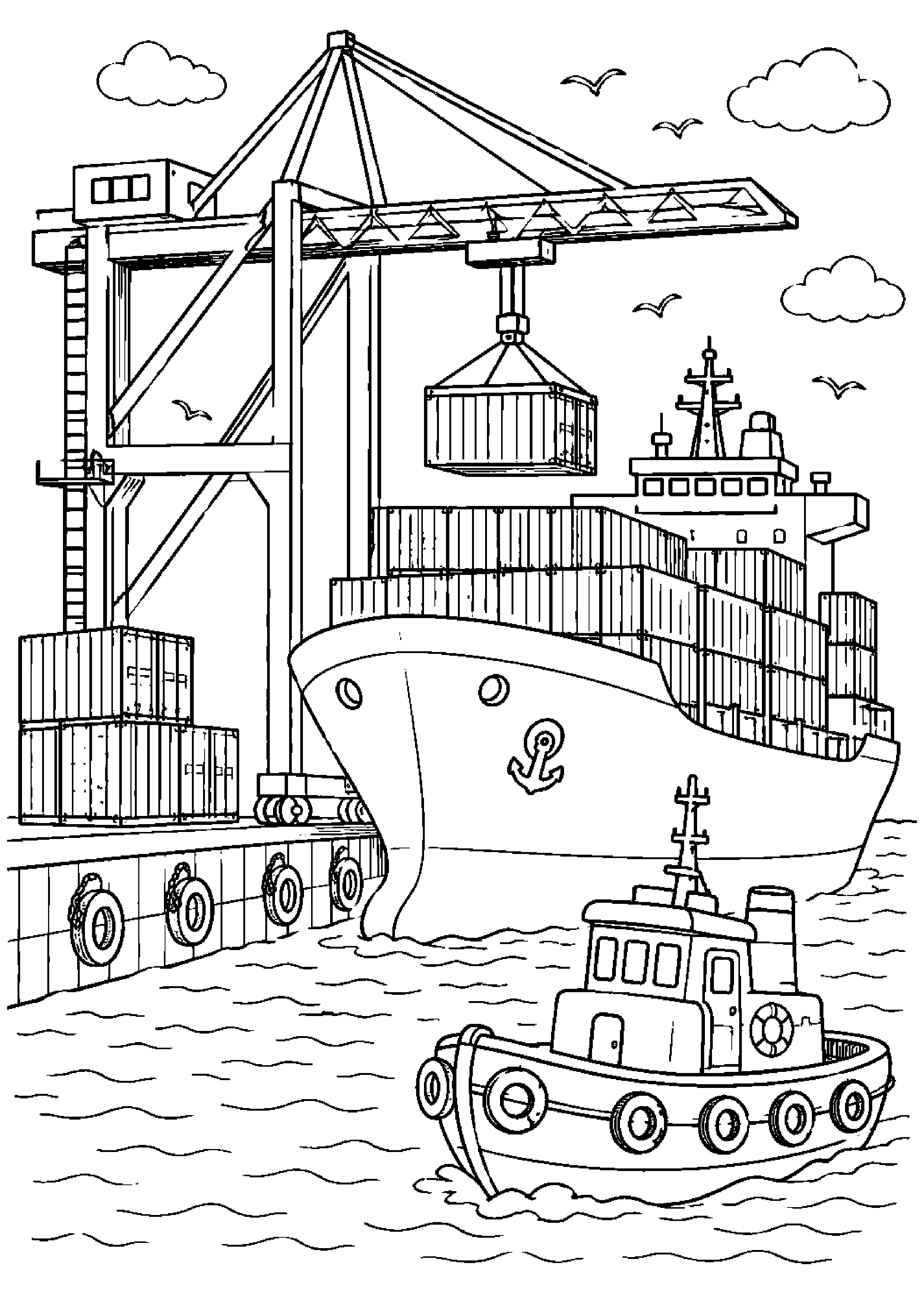Coloriage port à imprimer – dessin n°3
