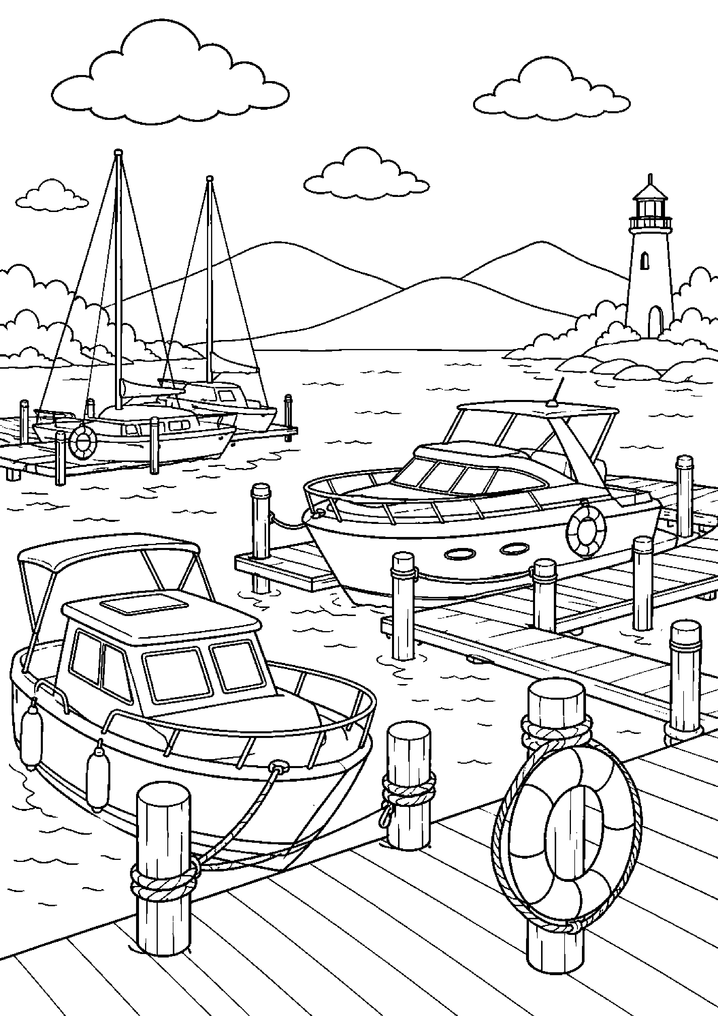 Coloriage port à imprimer – dessin n°4