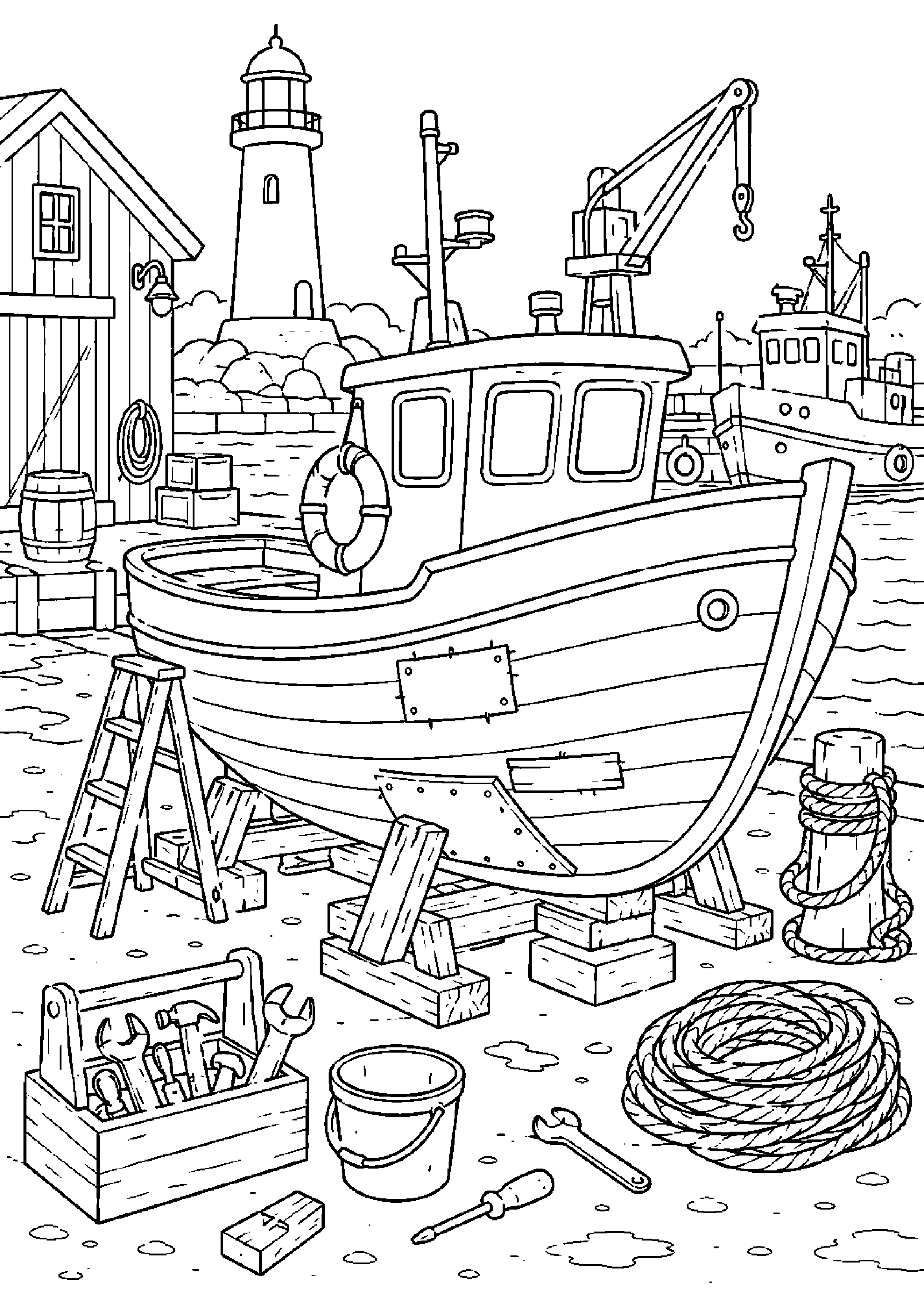 Coloriage port à imprimer – dessin n°9