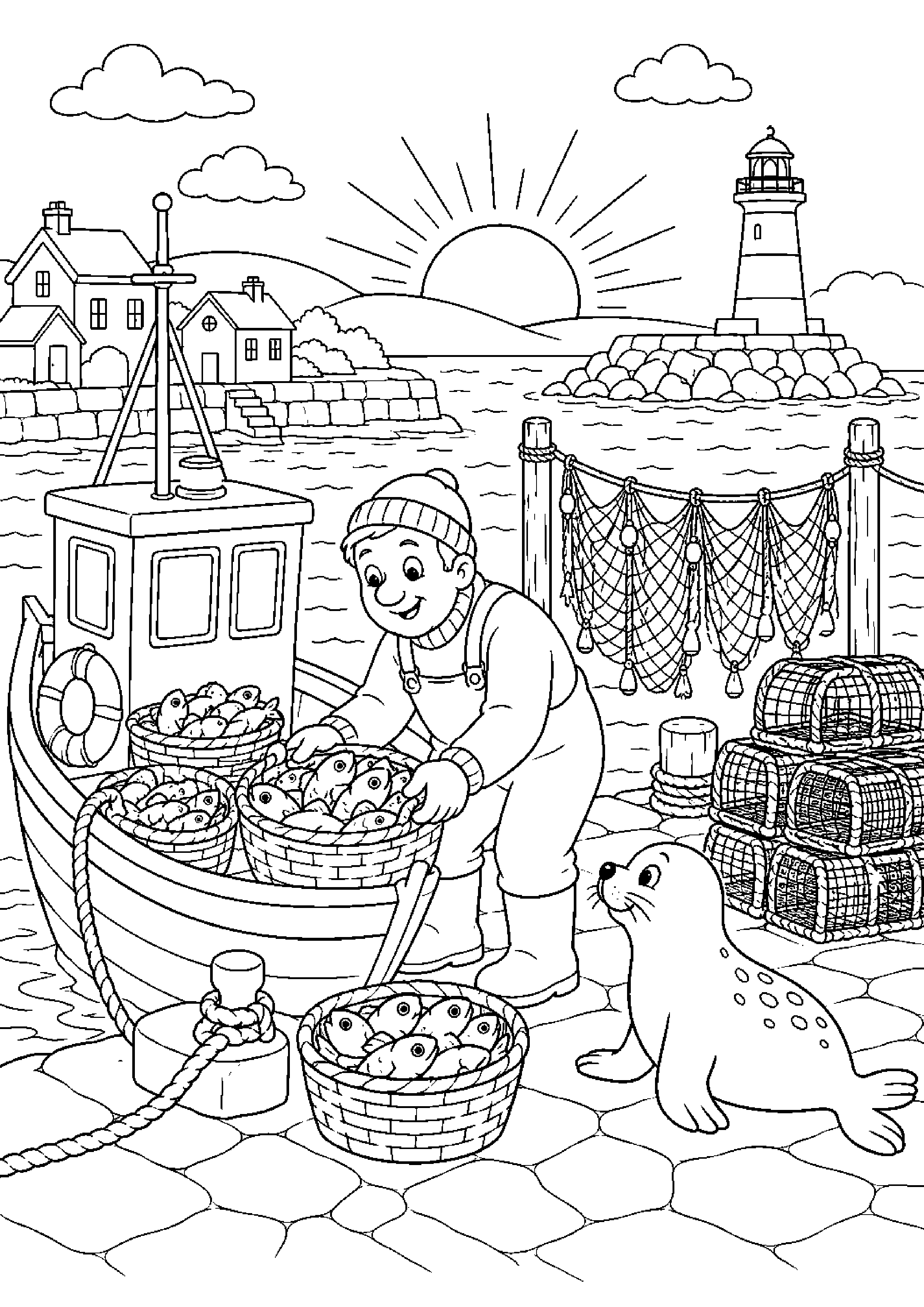 Coloriage port à imprimer – dessin n°13
