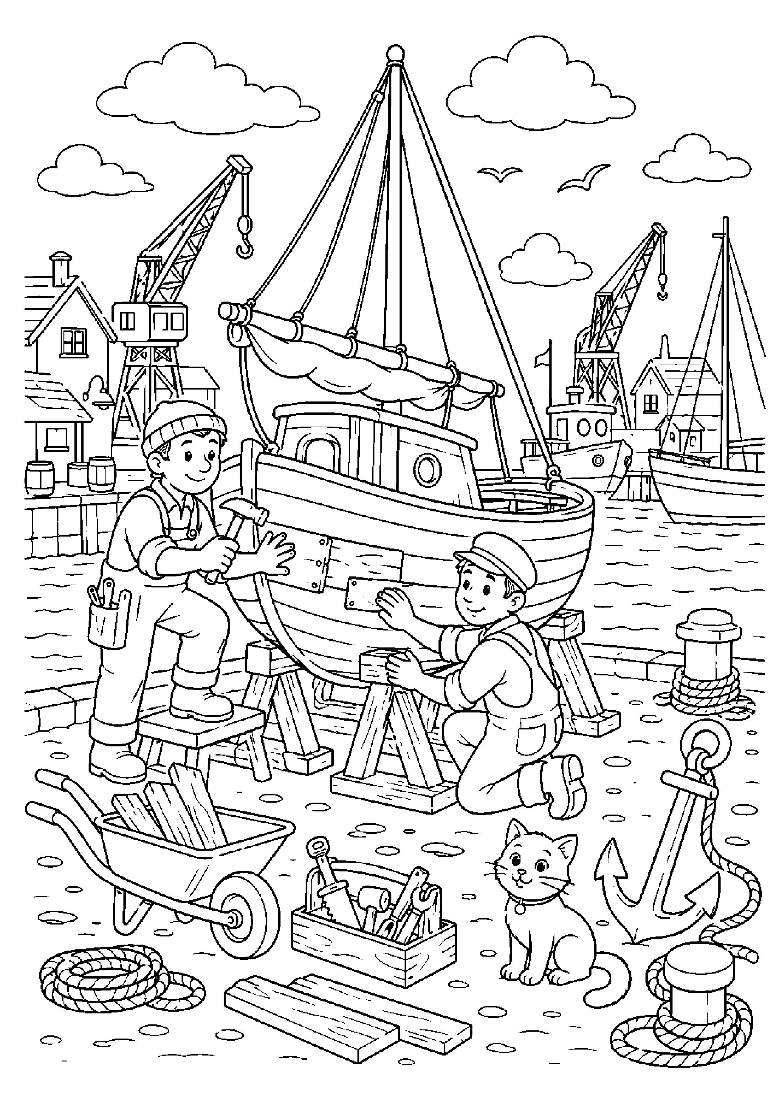 Coloriage port à imprimer – dessin n°15