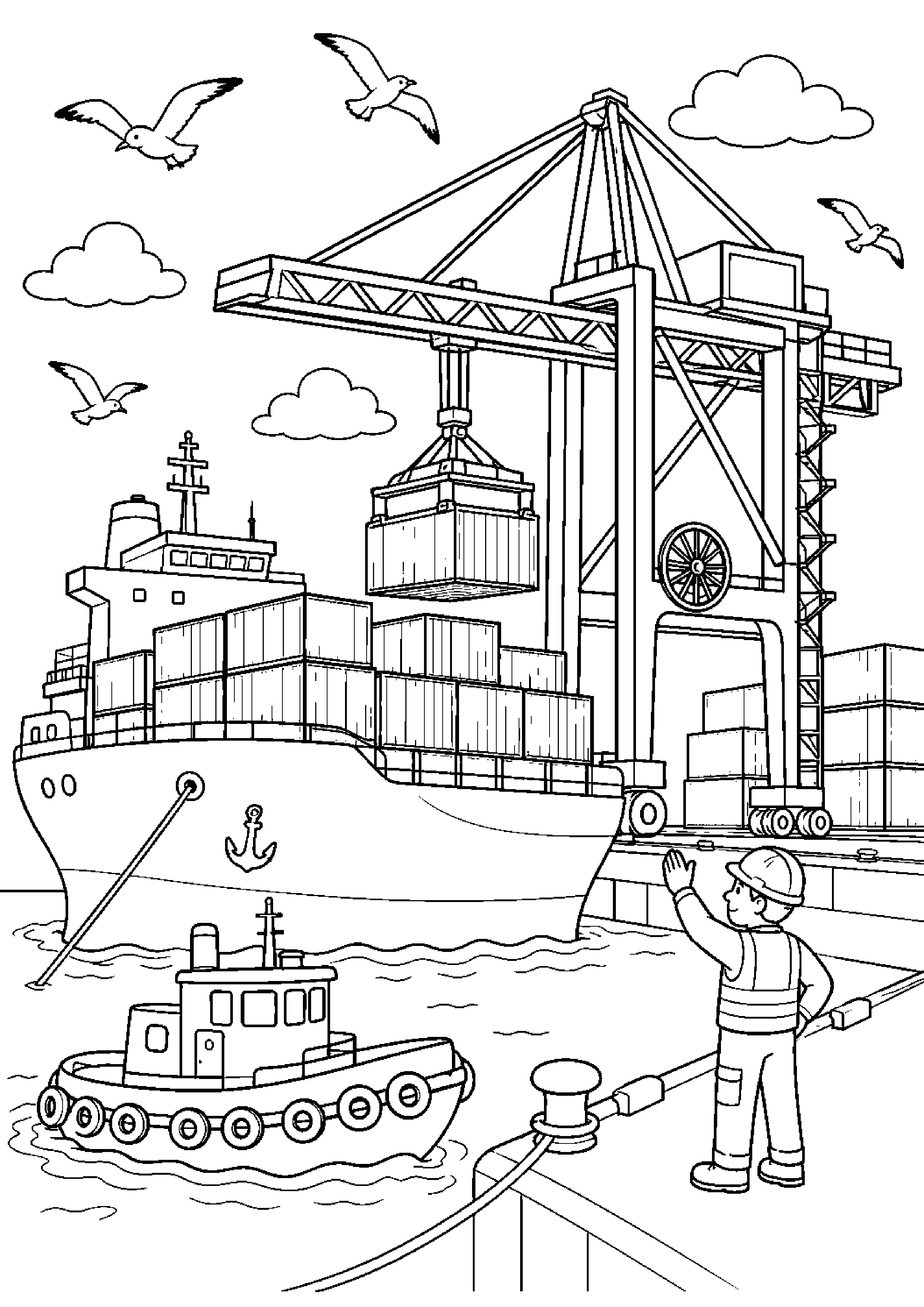 Coloriage port à imprimer – dessin n°16