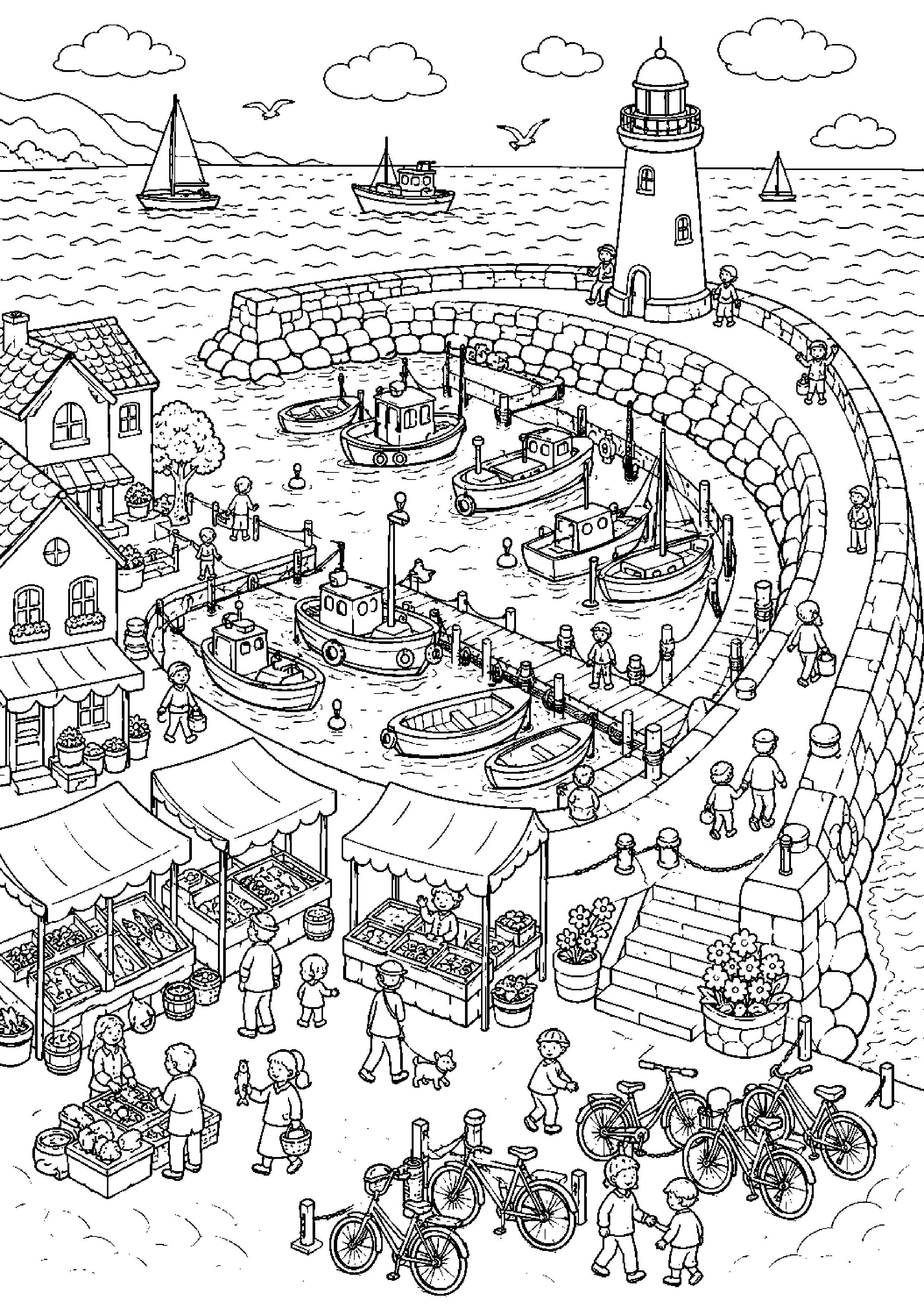 Coloriage port à imprimer – dessin n°19