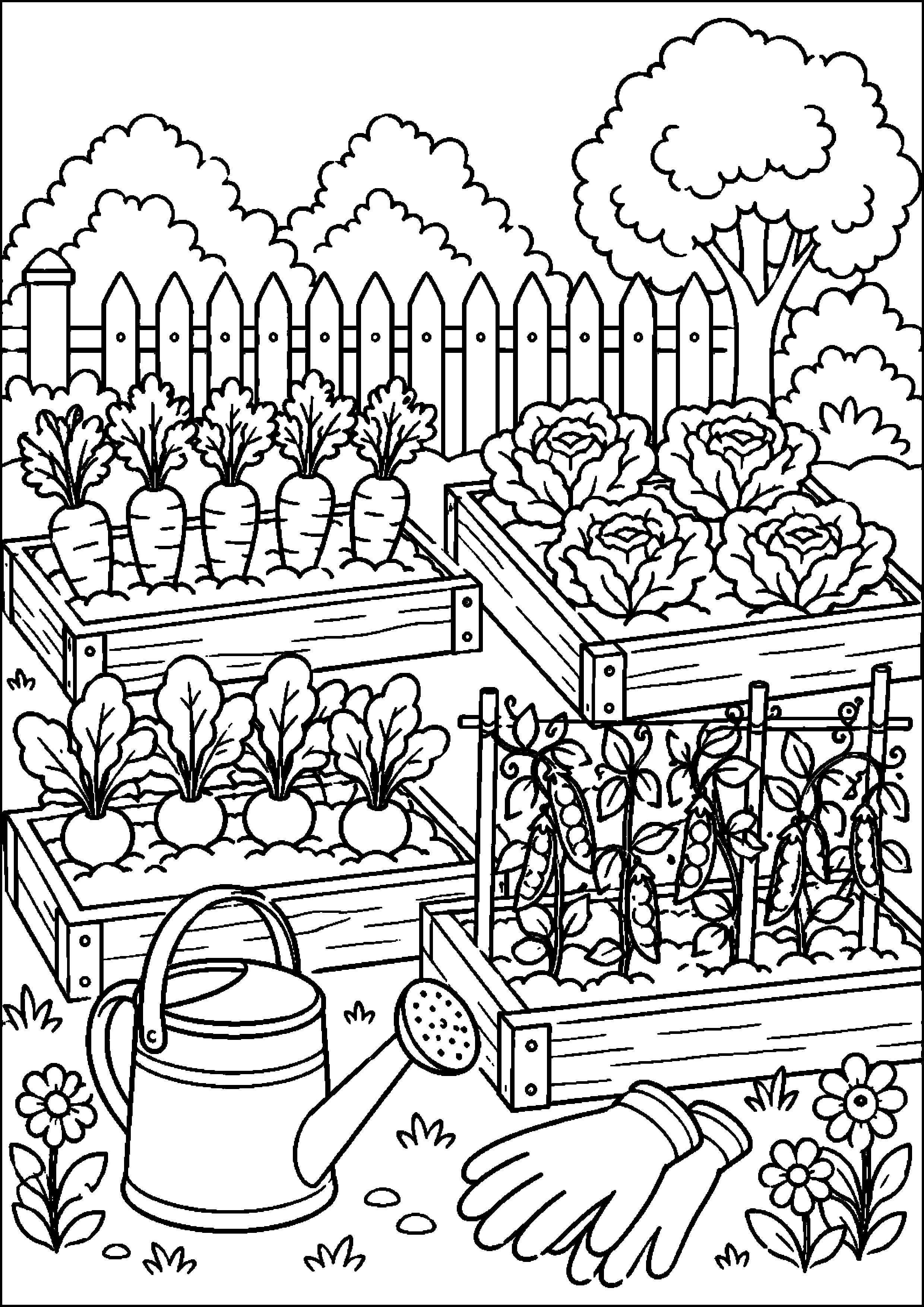 Coloriage potager à imprimer – dessin n°1