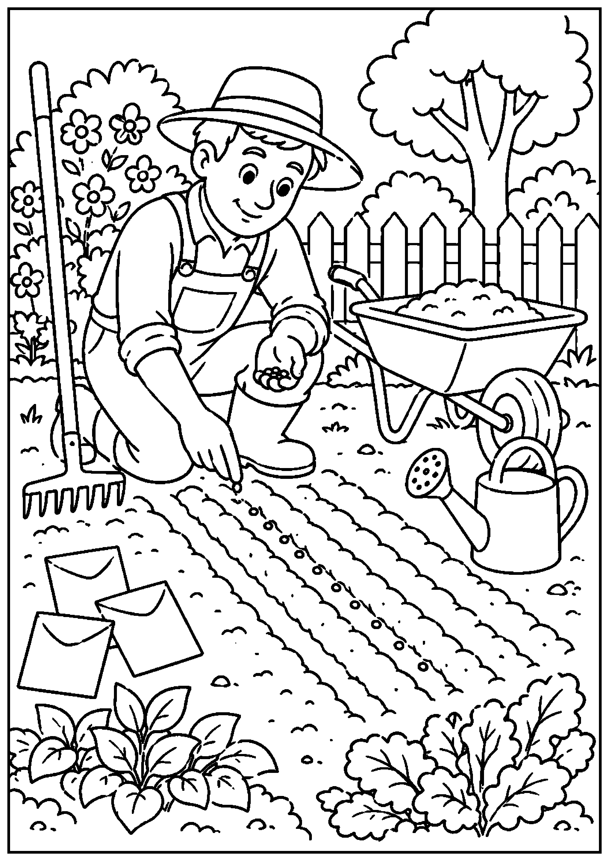 Coloriage potager à imprimer – dessin n°8