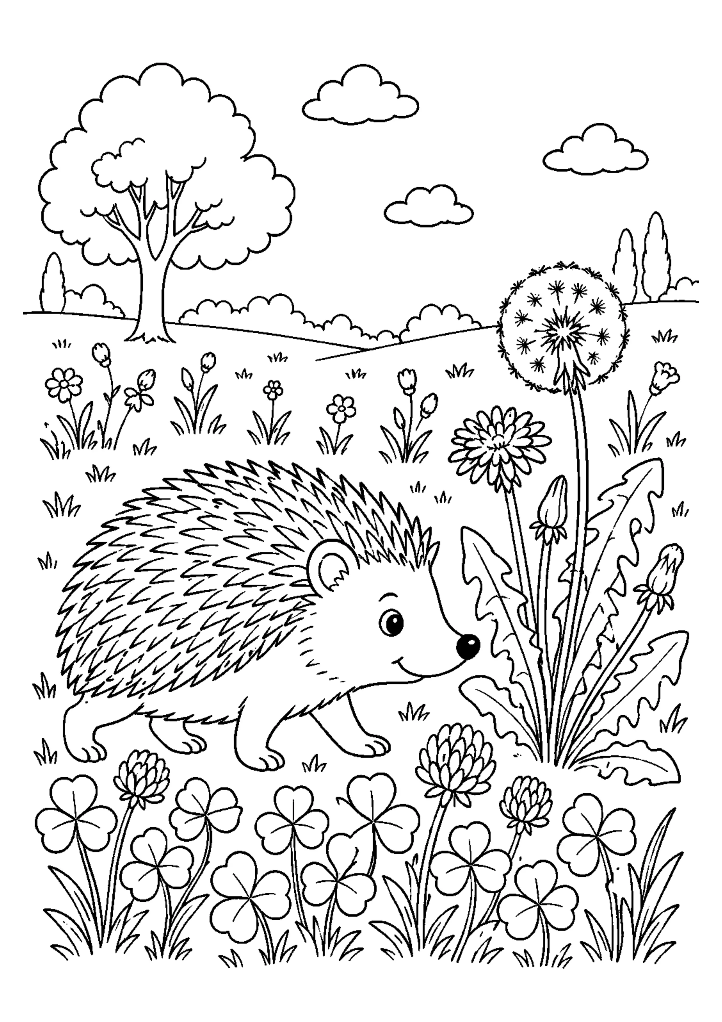 Coloriage Prairie fleurie à imprimer – dessin n°5
