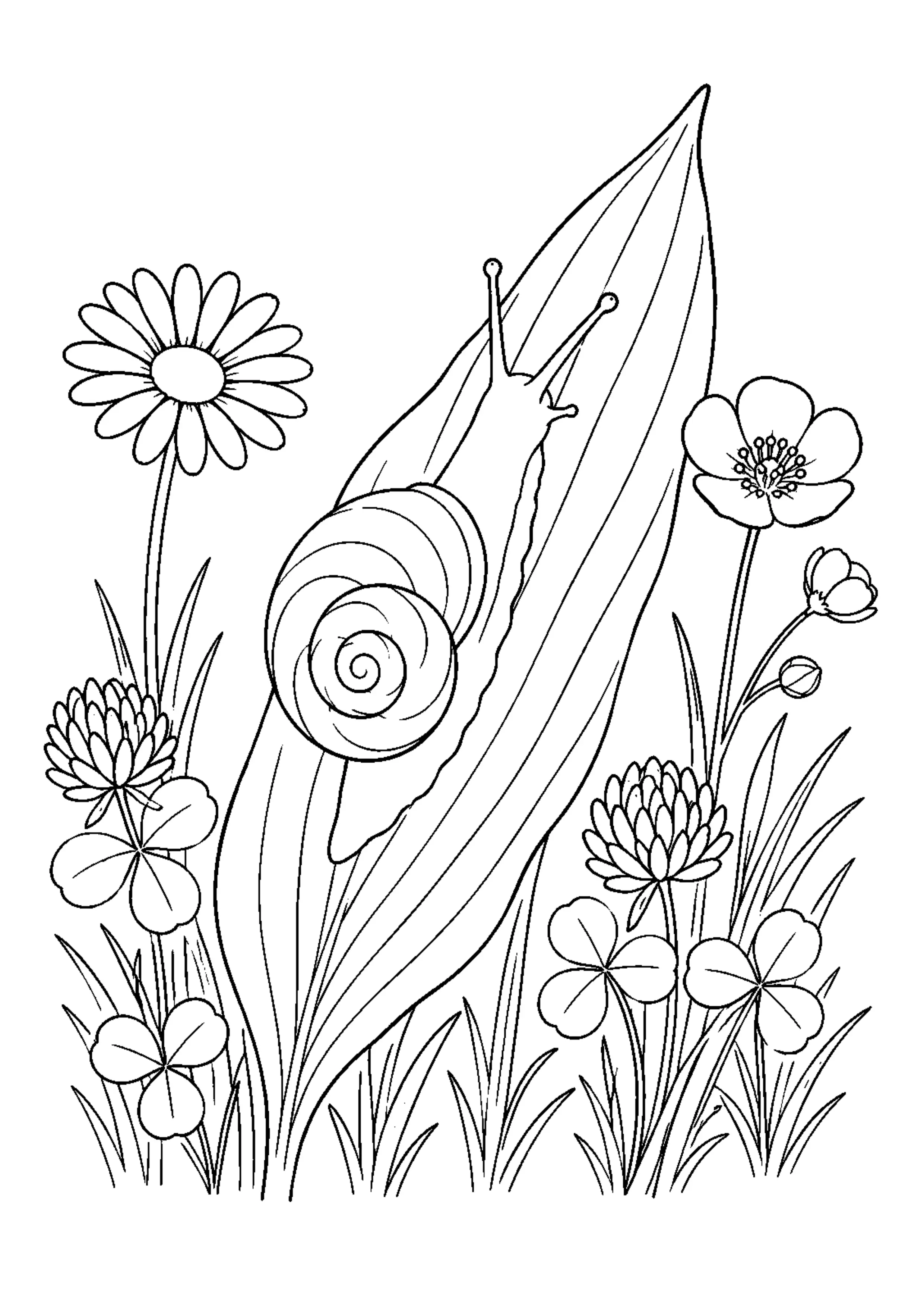 Coloriage Prairie fleurie à imprimer – dessin n°7