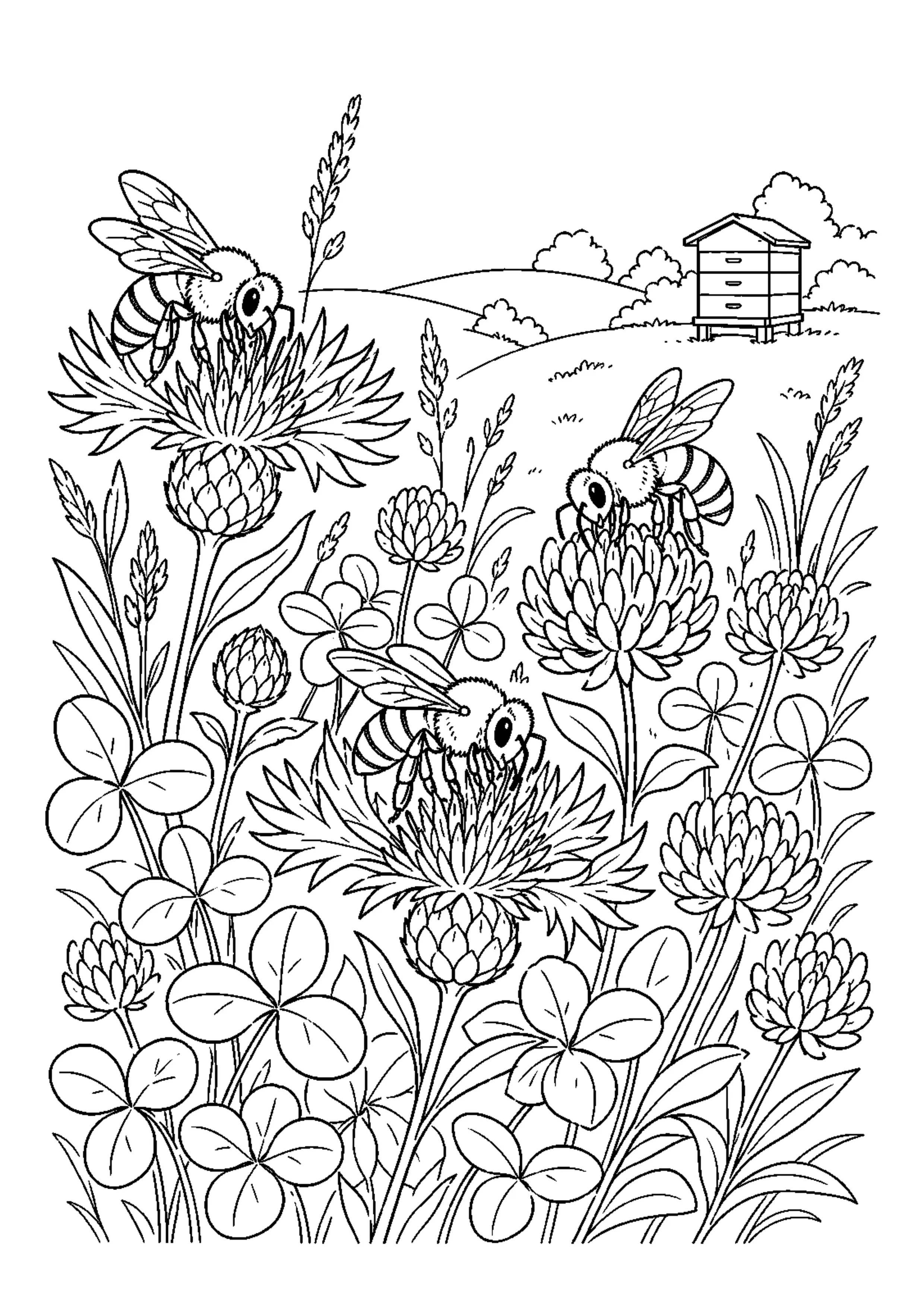 Coloriage Prairie fleurie à imprimer – dessin n°9