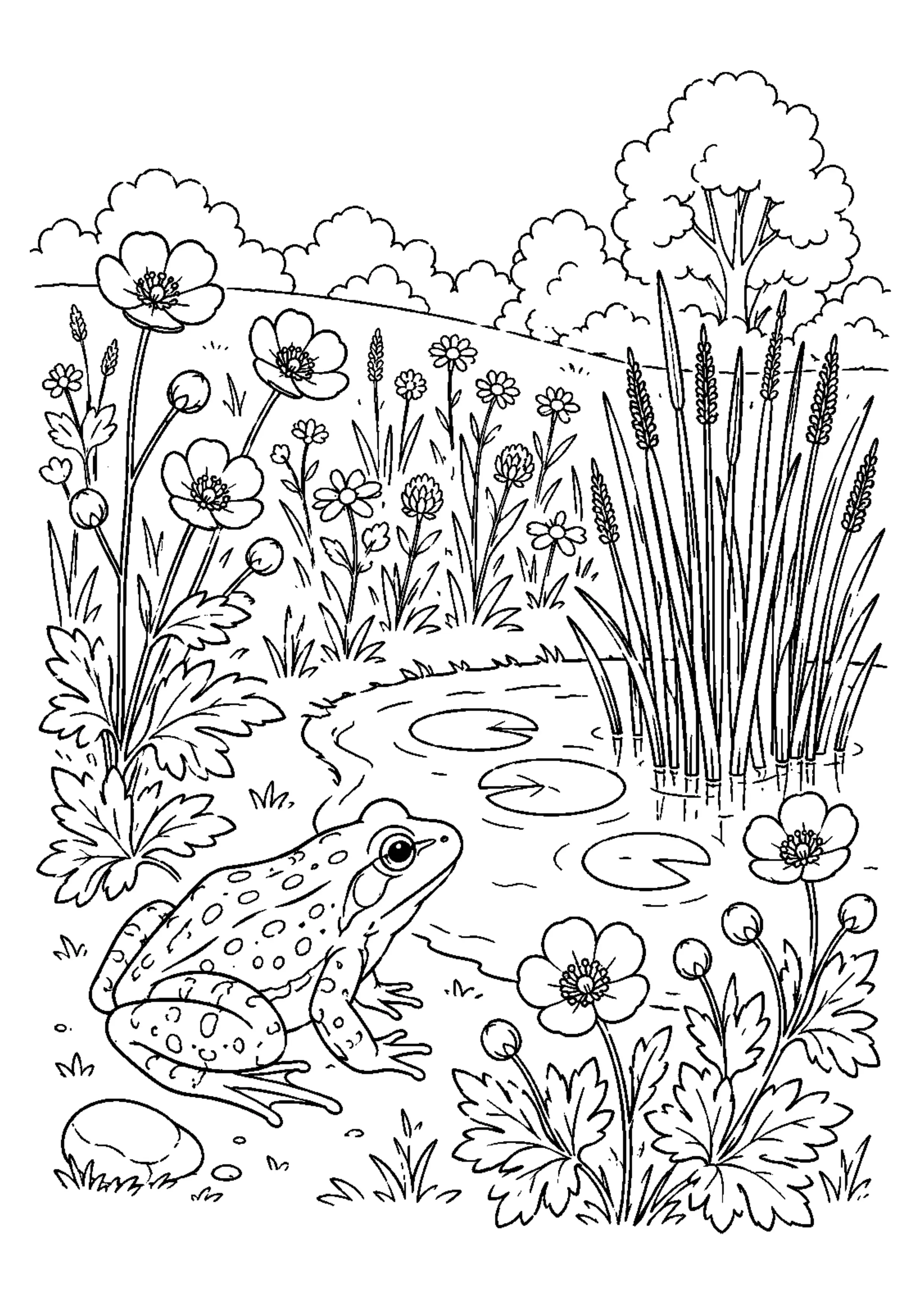 Coloriage Prairie fleurie à imprimer – dessin n°10