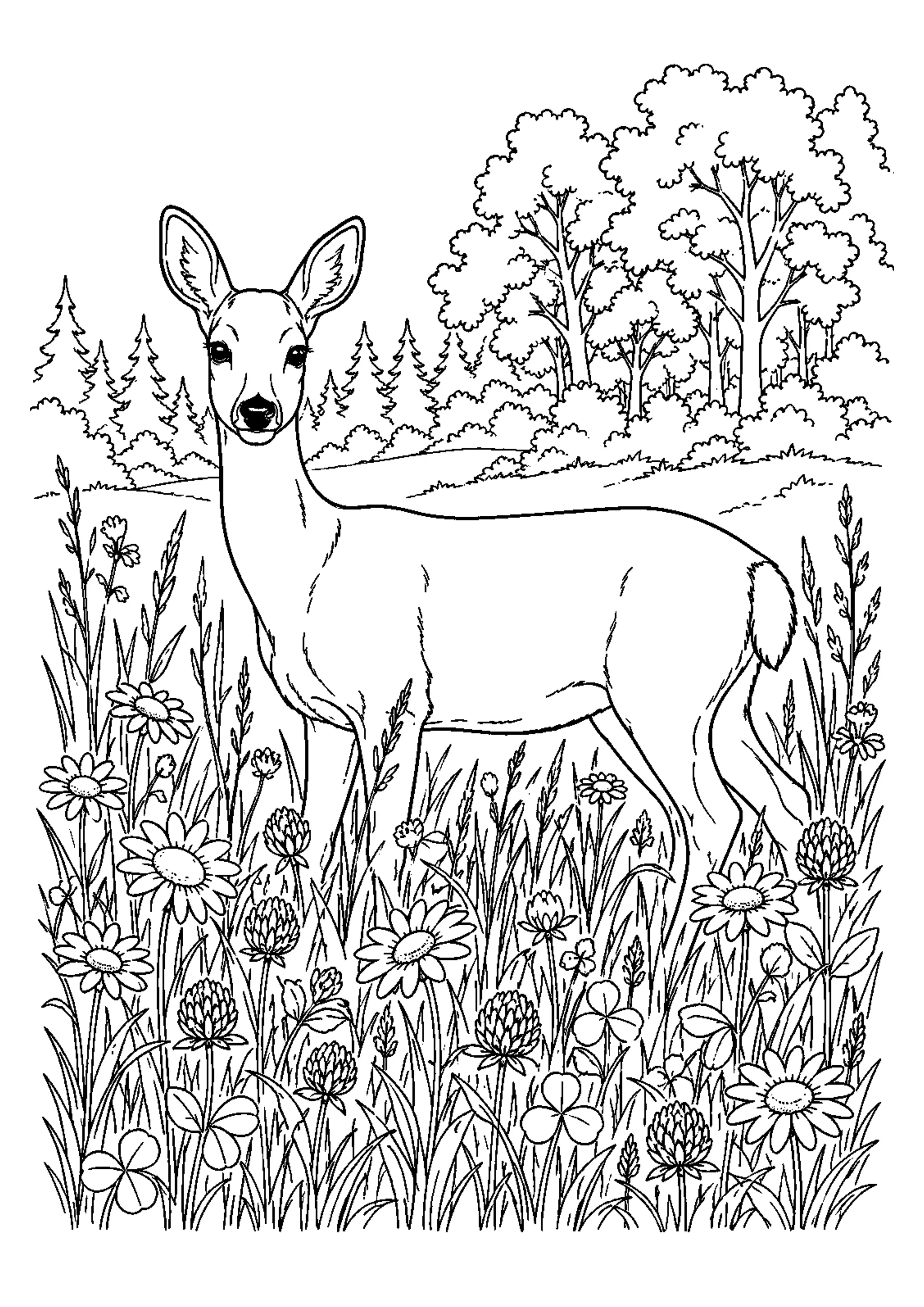 Coloriage Prairie fleurie à imprimer – dessin n°11