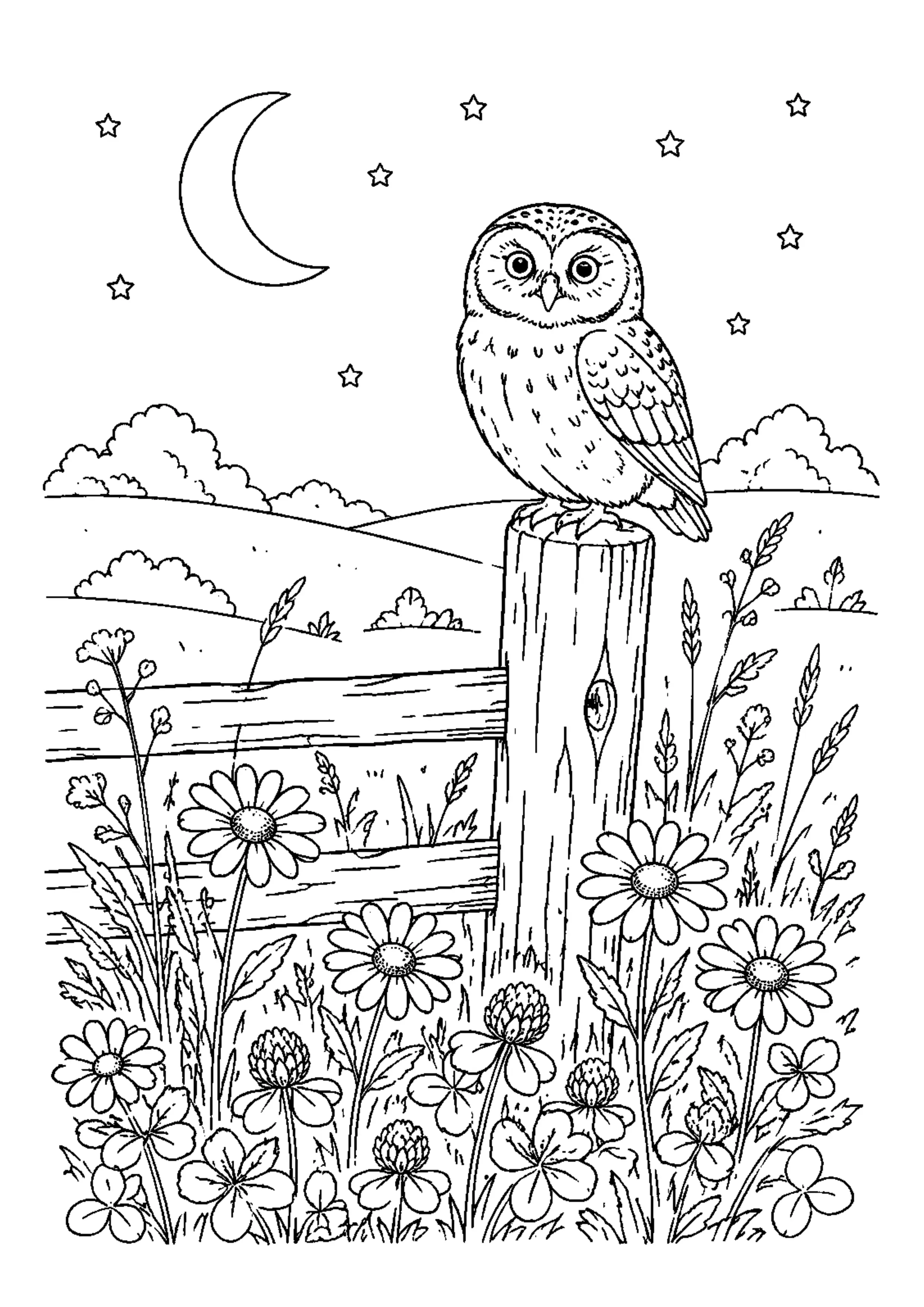Coloriage Prairie fleurie à imprimer – dessin n°13