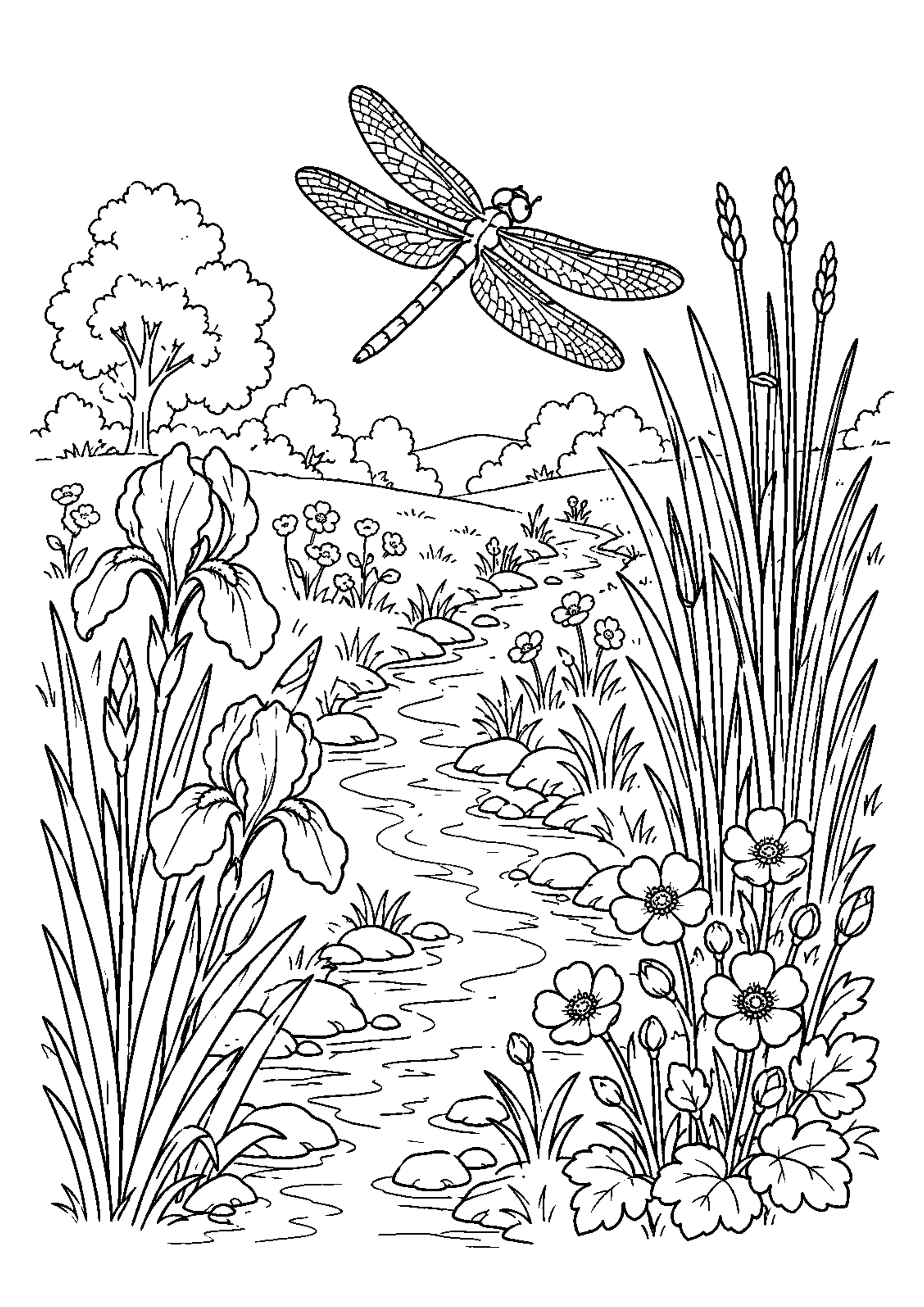 Coloriage Prairie fleurie à imprimer – dessin n°15