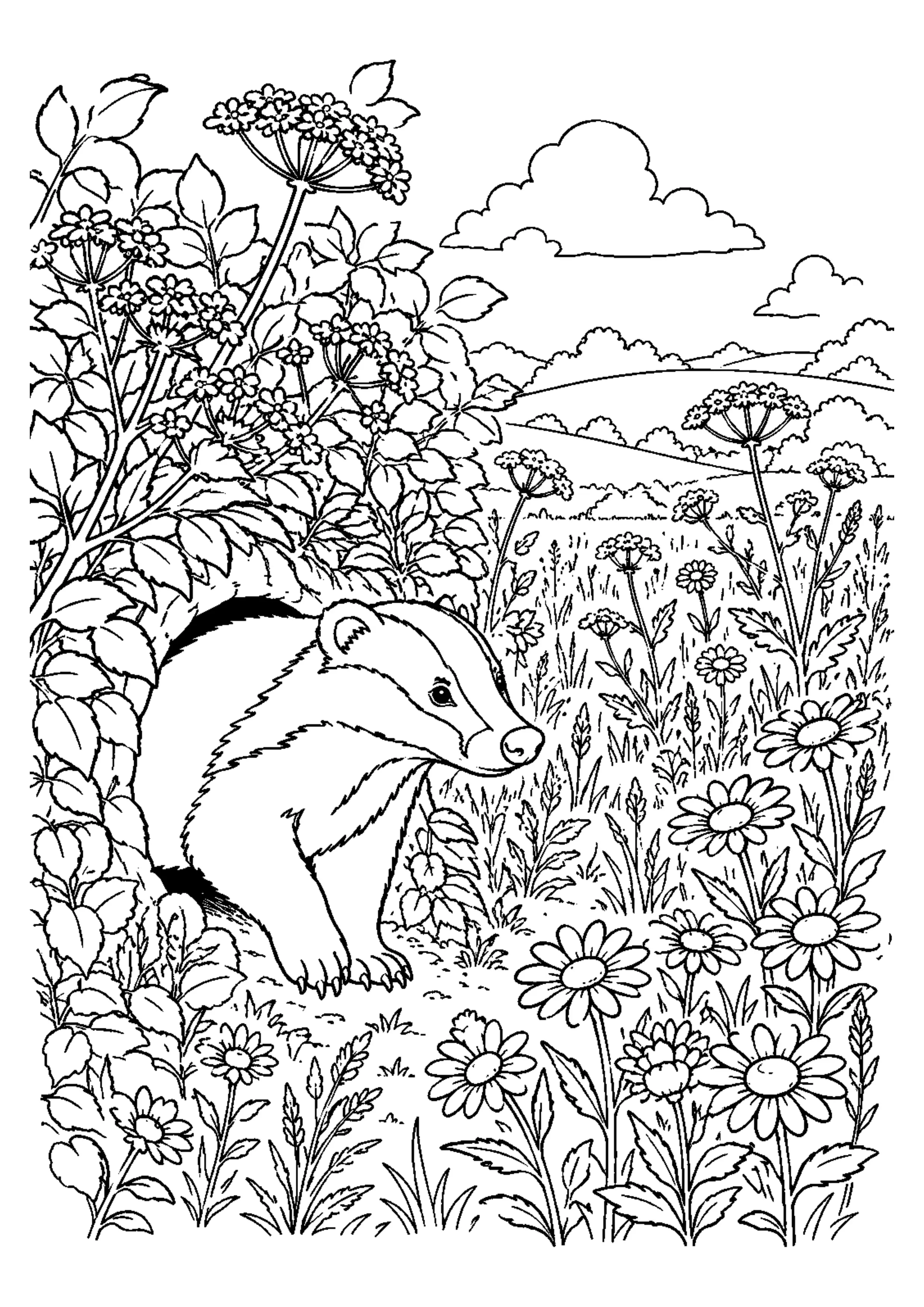 Coloriage Prairie fleurie à imprimer – dessin n°16