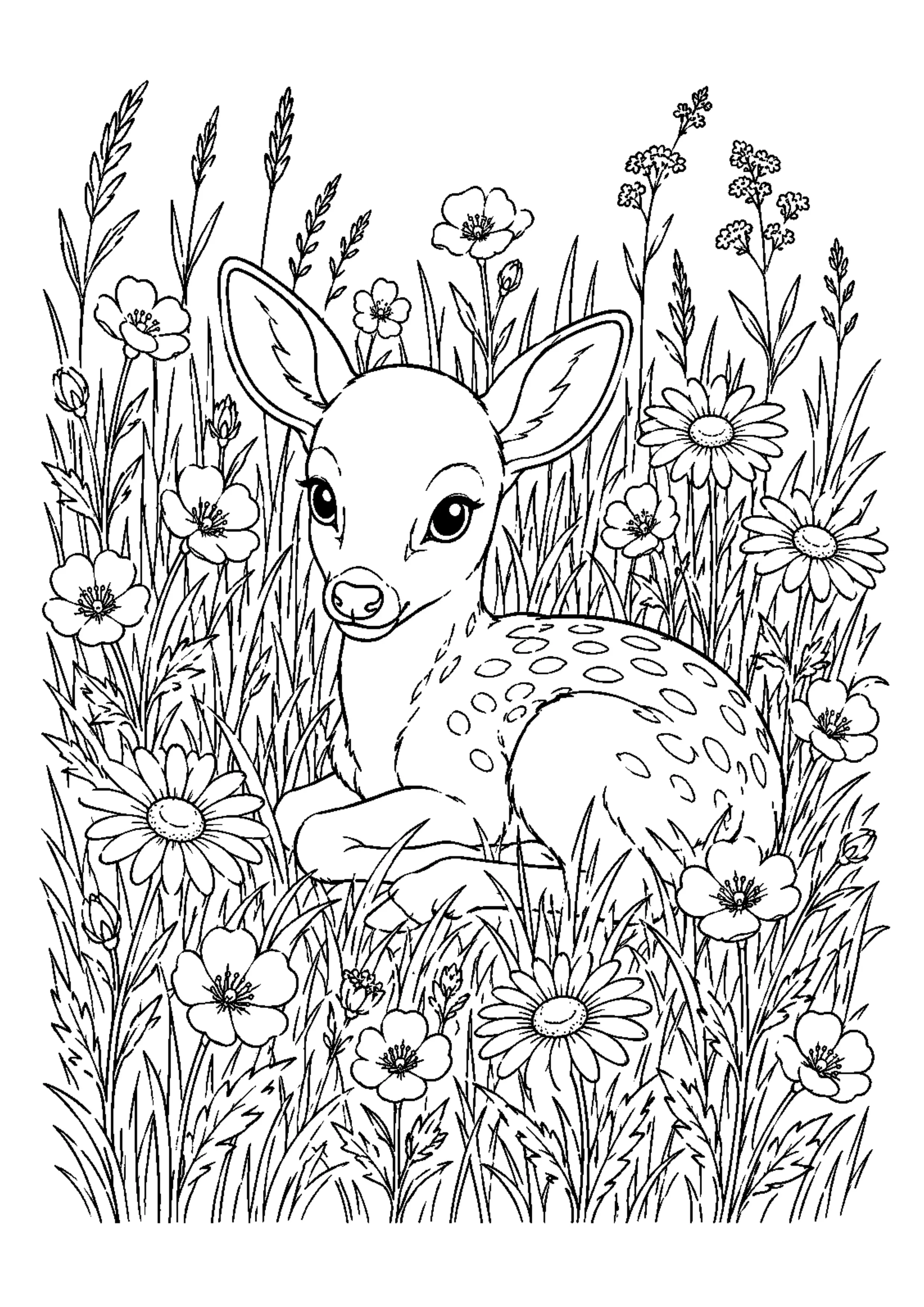 Coloriage Prairie fleurie à imprimer – dessin n°17