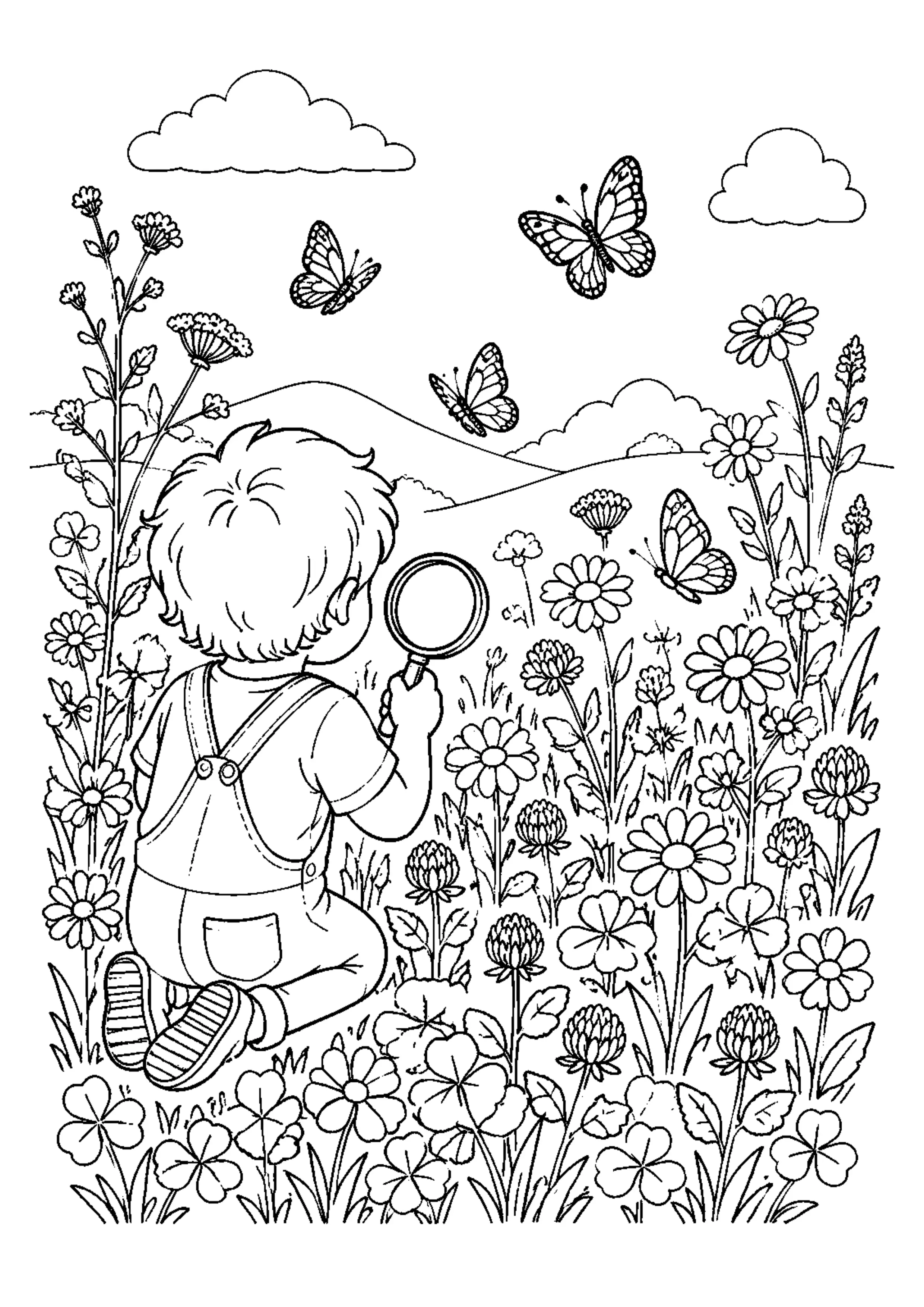 Coloriage Prairie fleurie à imprimer – dessin n°18